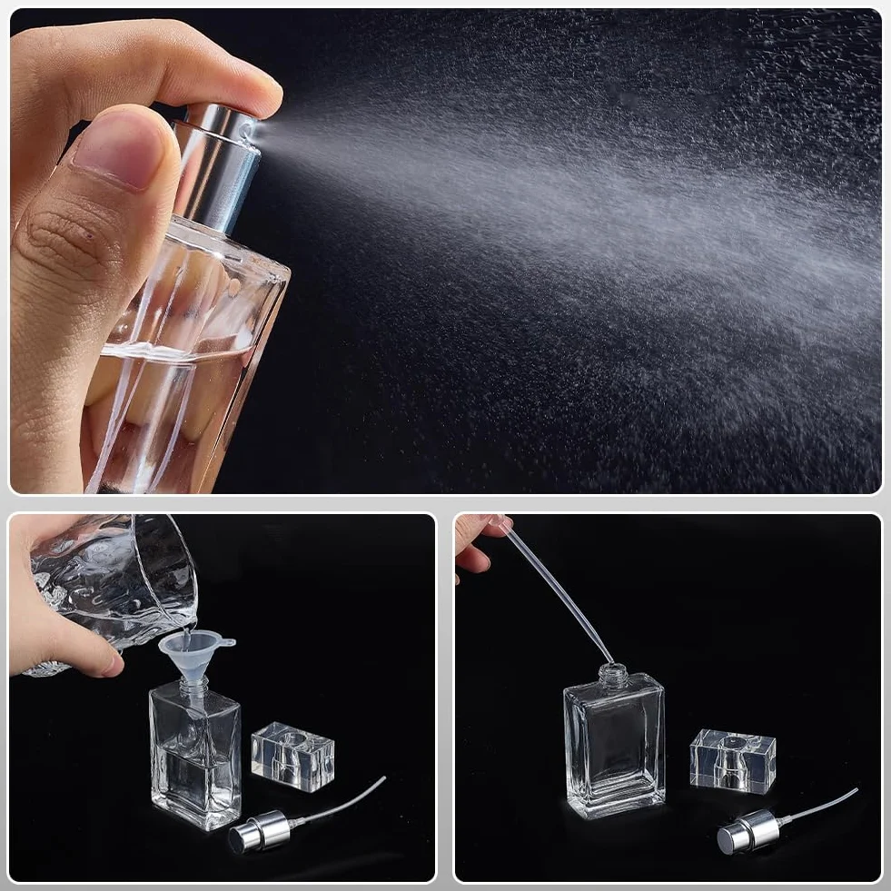 PH PandaHall 10pz Bottiglie di Profumo in Vetro Vuote 30ml Bottiglie Spray da Viaggio Ricaricabili Atomizzatore di Profumo Trasparente per Contenitore di Olio Essenziale da Viaggio