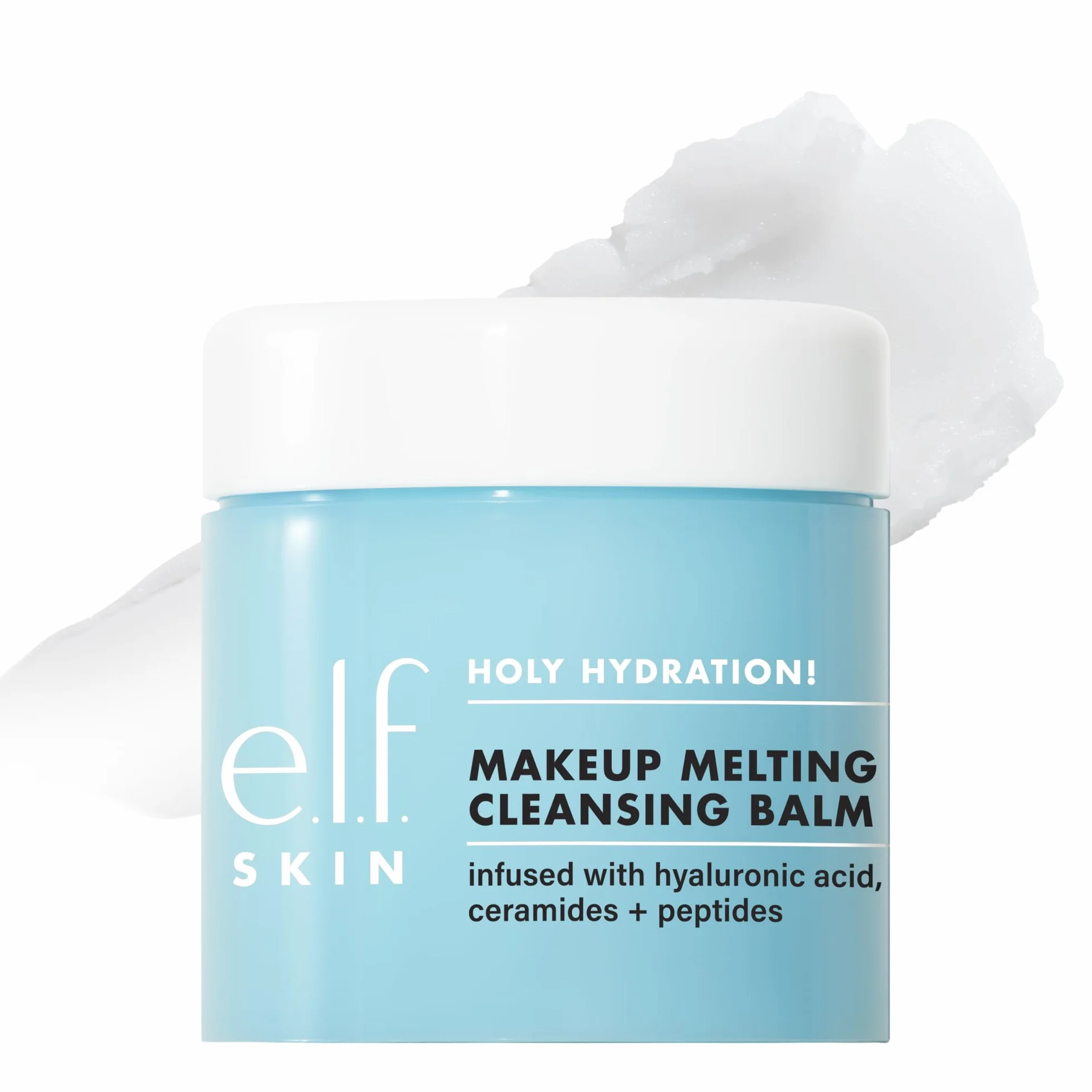 e.l.f. Skin Holy Hydration! Makeup Melting Cleansing Balm Jumbo Face Cleanser & Makeup Remover, with Hyaluronic Acid, Vegan & Cruelty Free