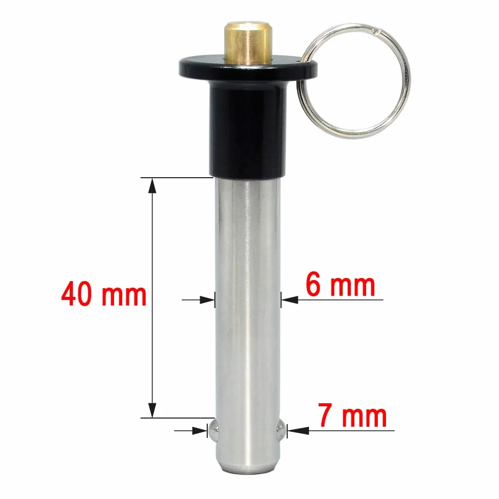 Perni autobloccanti a sfere acciaio inox M6 L40 mm - Perni di bloccaggio sicurezza sgancio rapido