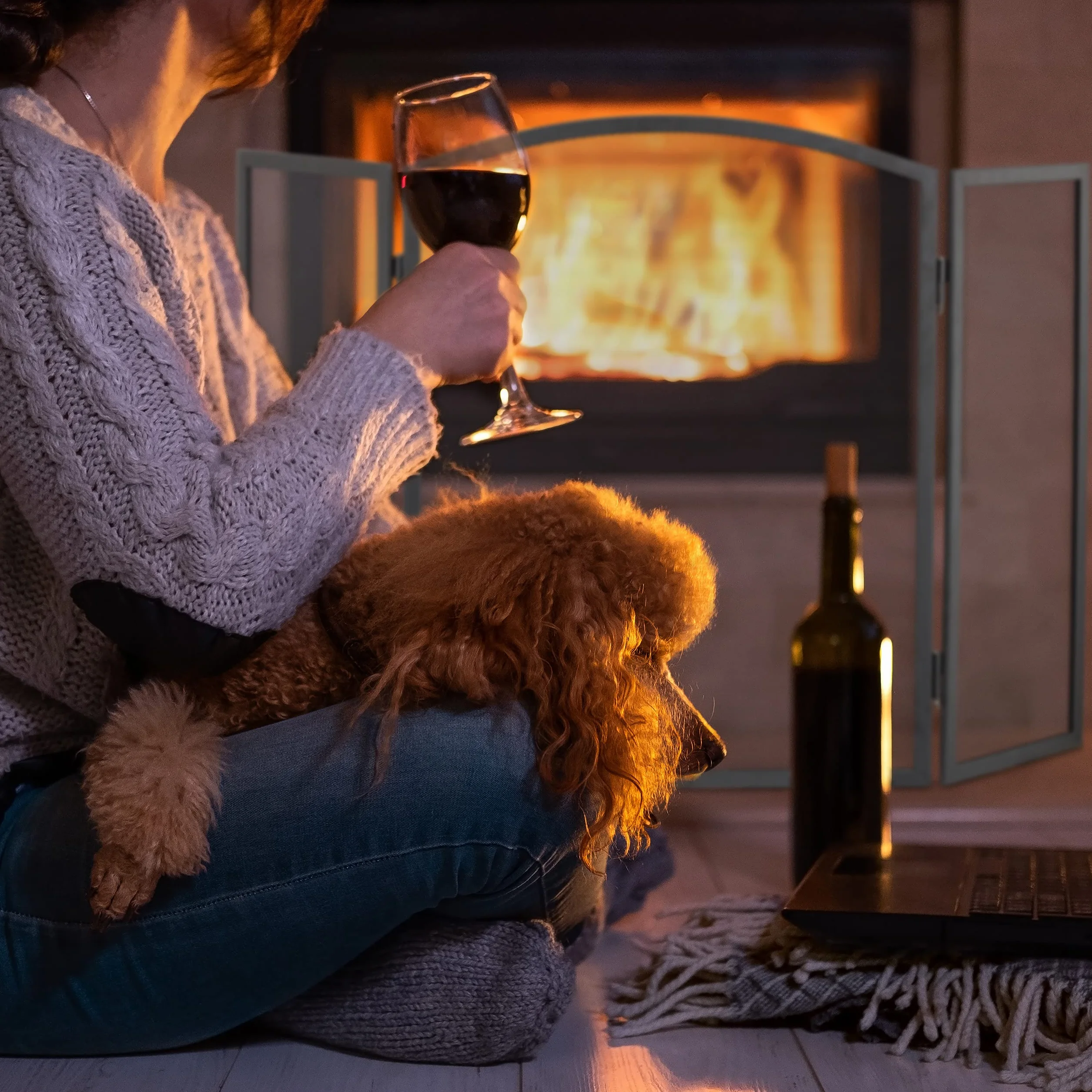 Relaxdays Griglia Parascintille per Camino in Acciaio, Protezione per Stufa e Caminetti, 62x96 cm, Nero