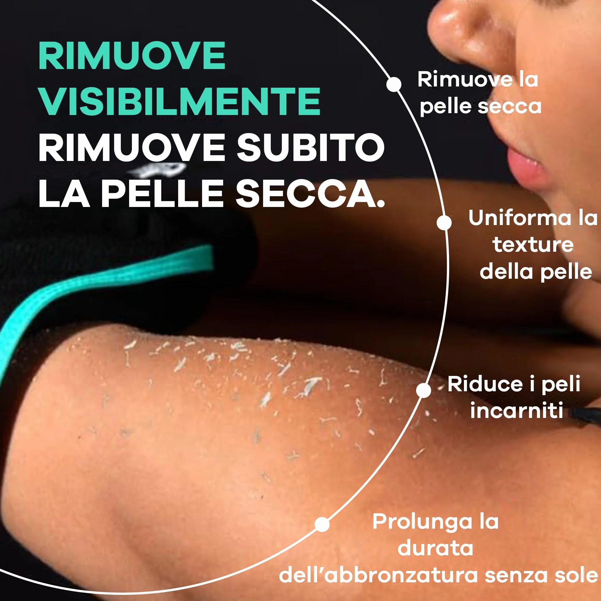Dermasuri – Guanto Esfoliante Corpo Profondo – Scrub Levigante e Rimozione Abbronzatura – Guanto Coreano per Uomo e Donna – Idea Regalo Spa – Trattamento Cheratosi Pilare – 1 Pezzo