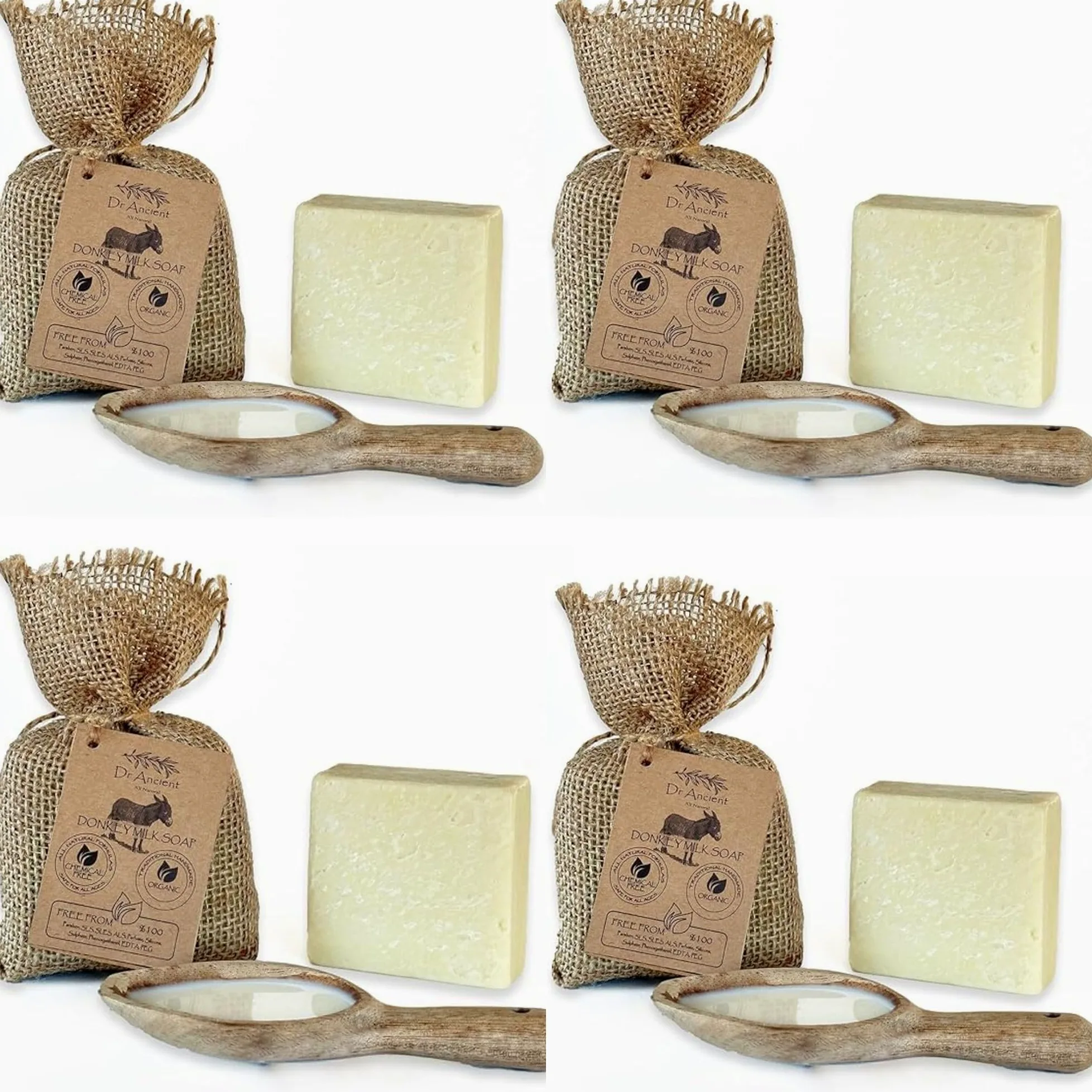 Dr. Ancient - Sapone al latte d'asina biologico, naturale, tradizionale, fatto a mano, antico, anti-invecchiamento, idratante, Absol