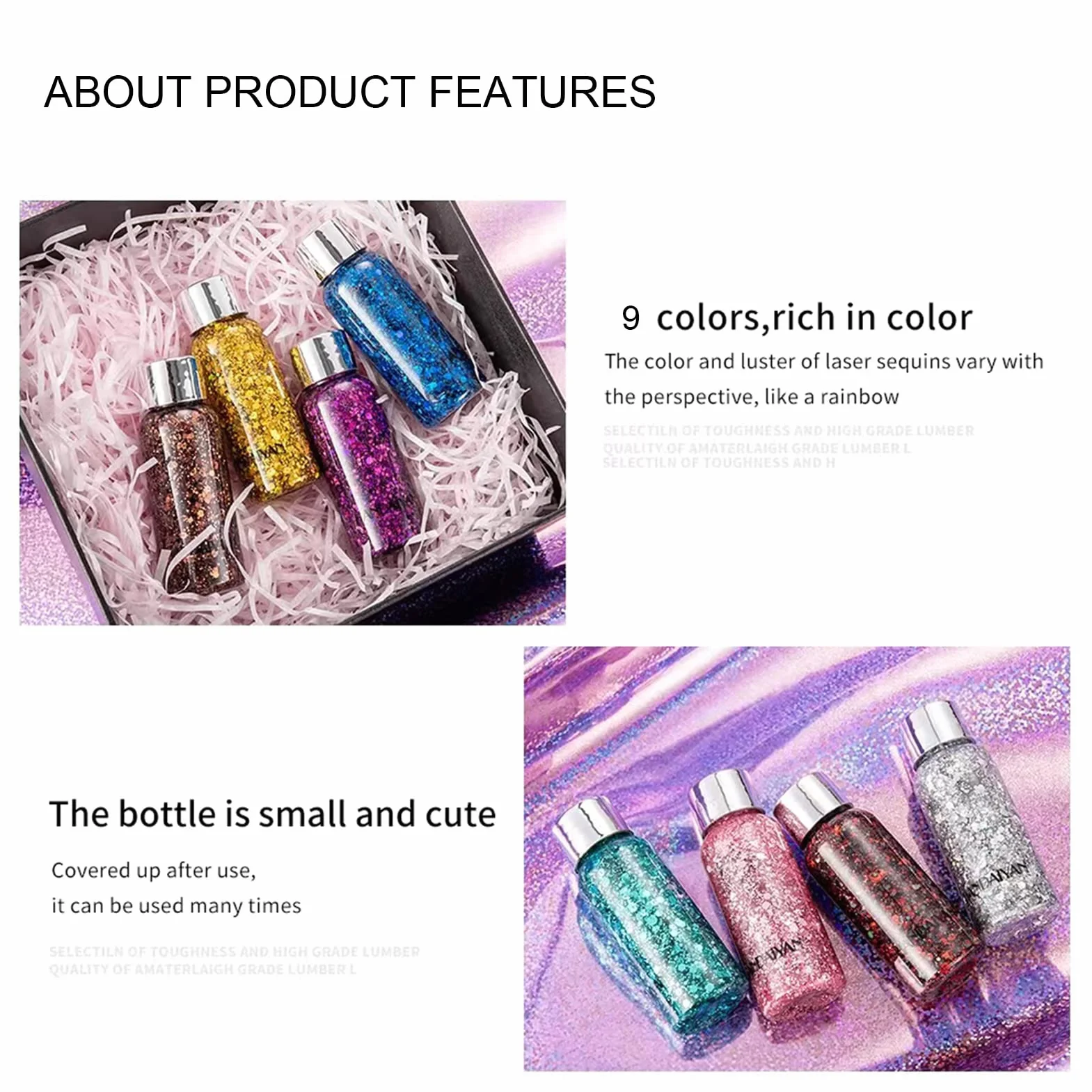 30ml Glitter Corpo, Glitter Gel Corpo,Glitter Body Gel, Glitter Gel Viso per Viso, Unghie, Occhi, Labbra, Capelli, Corpo, per Musica, Festival, Feste in Maschera