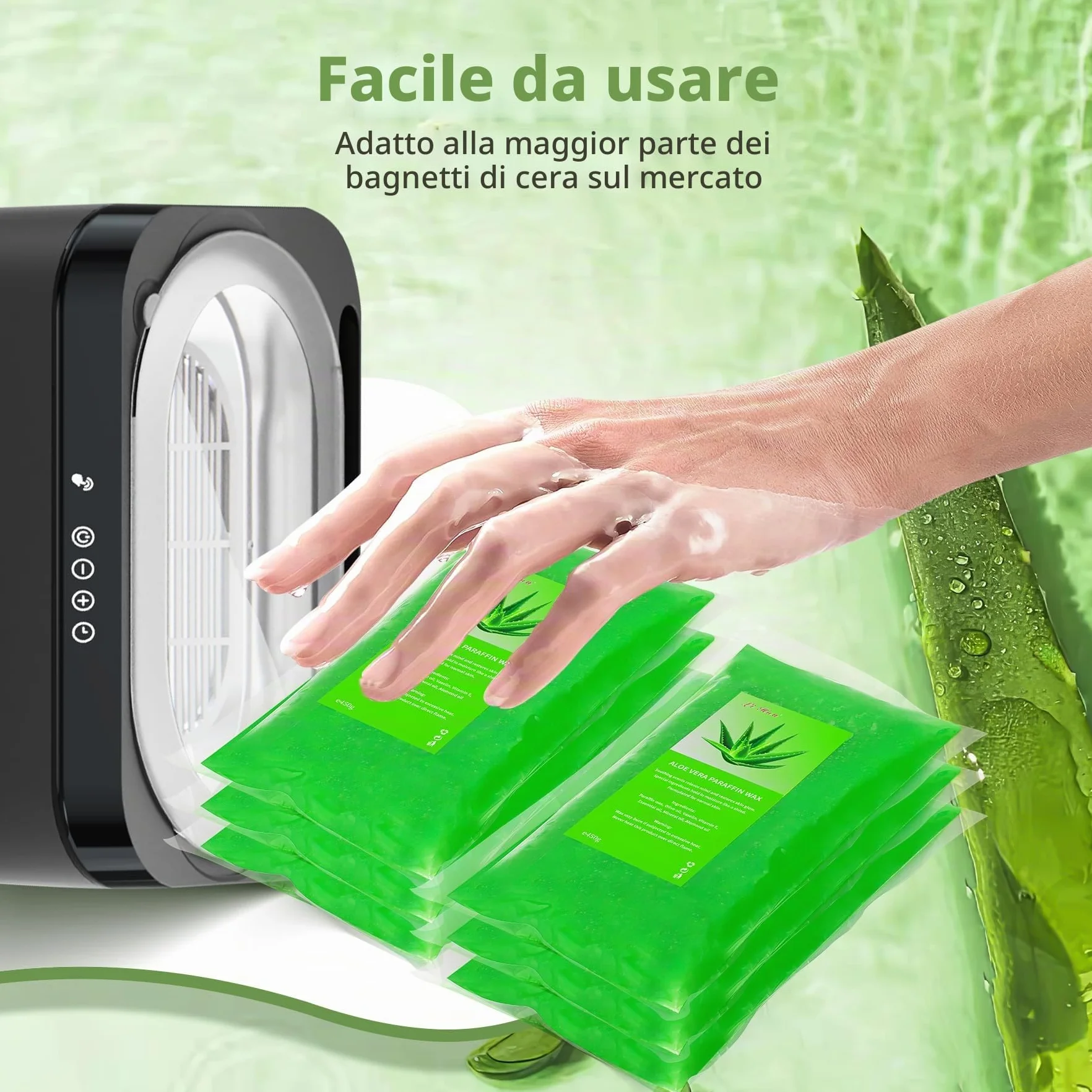 6 Confezioni Cera di Paraffina, 2700g Aloe Vera Ricarica di blocchi di cera di paraffina per il bagno di paraffina di mani e piedi, allevia l'affaticamento muscolare, idrata e nutre