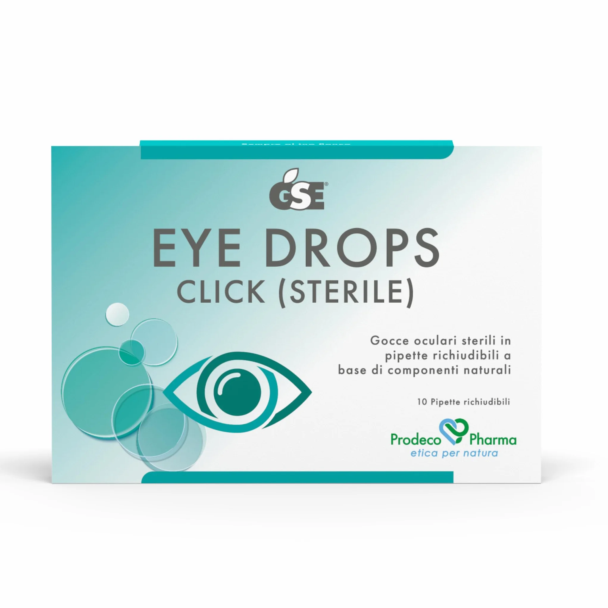 Prodeco Pharma GSE Eye Drops Click 10 Pipette Richiudibili da 0,5ml - Gocce Oculari Rinfrescanti, Idratanti, Lenitive con Azione Antimicrobica
