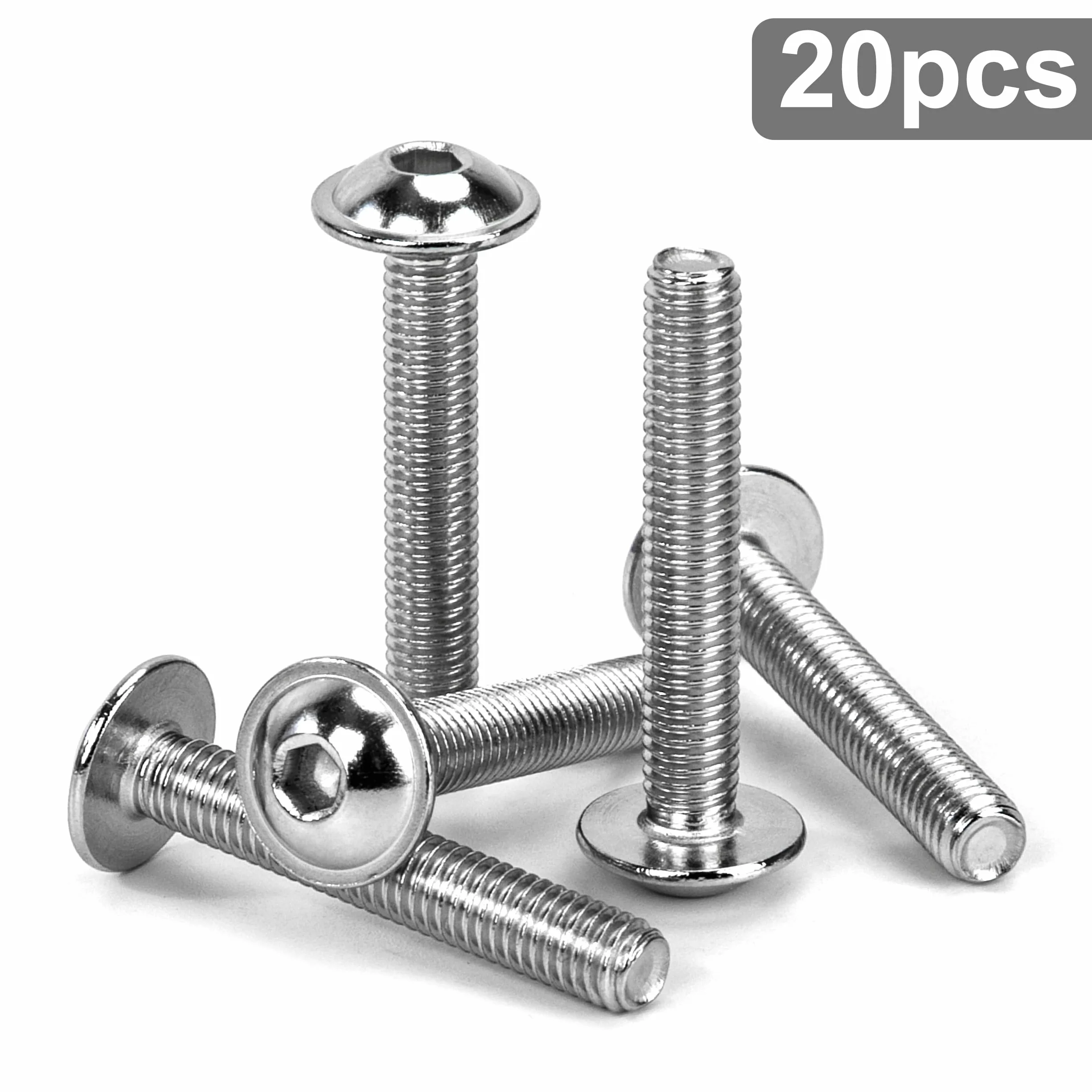 Viti a Testa Bombata con Flangia M5 x 30 mm Acciaio Inox A2 V2A 20 Pezzi