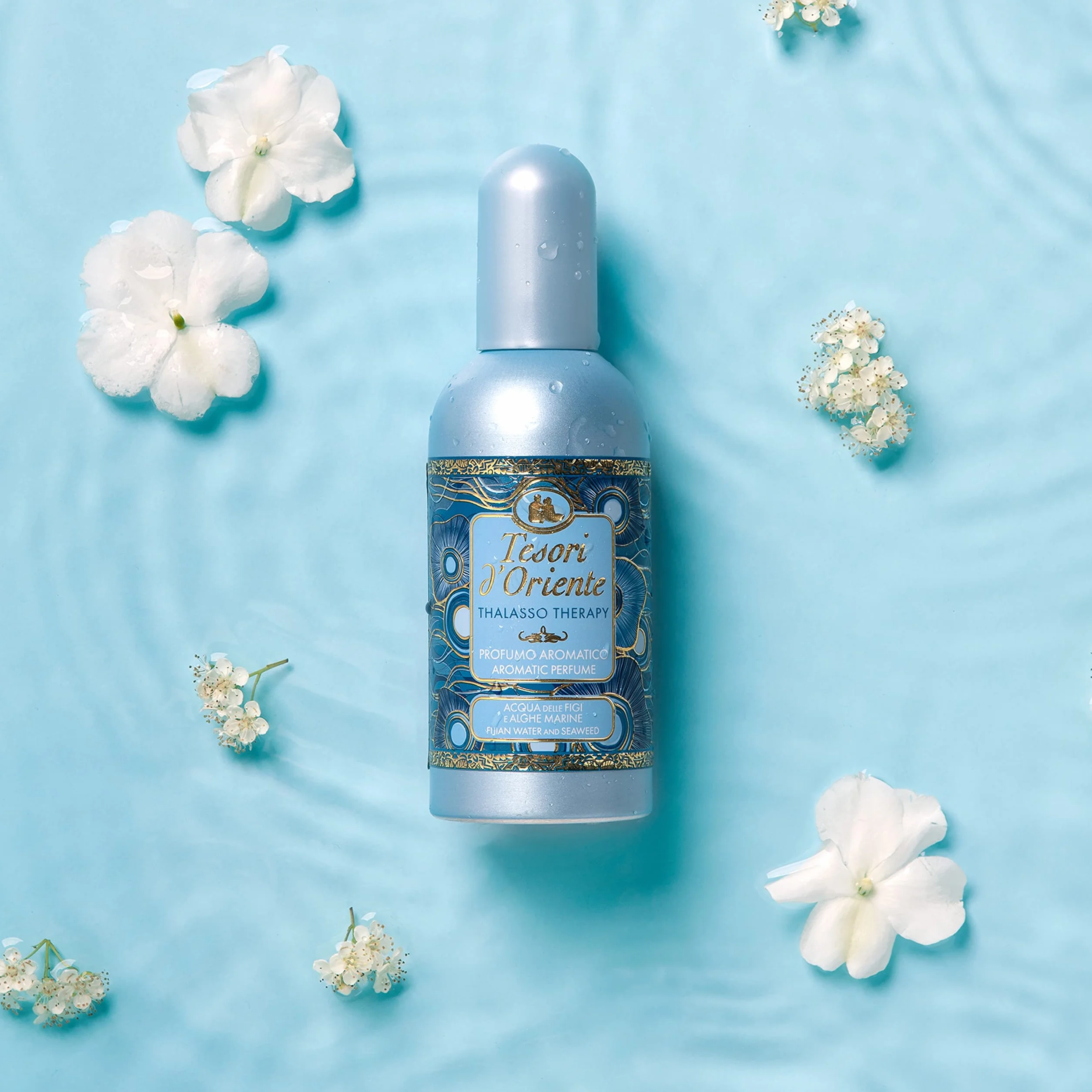 Tesori d'Oriente - Profumo Aromatico Thalasso Therapy, dalla Fragranza Marina, Note di Bergamotto, Lavanda, Patchouli e Muschio Bianco, 100ml