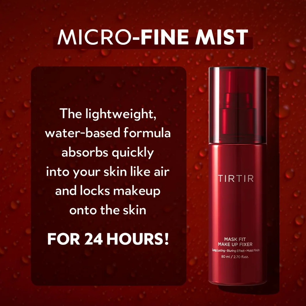 TIRTIR Mask Fit Make Up Fixer, Spray Fissante Per Trucco A Lunga Durata 24 Ore, Leggero E Non Grasso, 2,7 Fl Oz, Originale