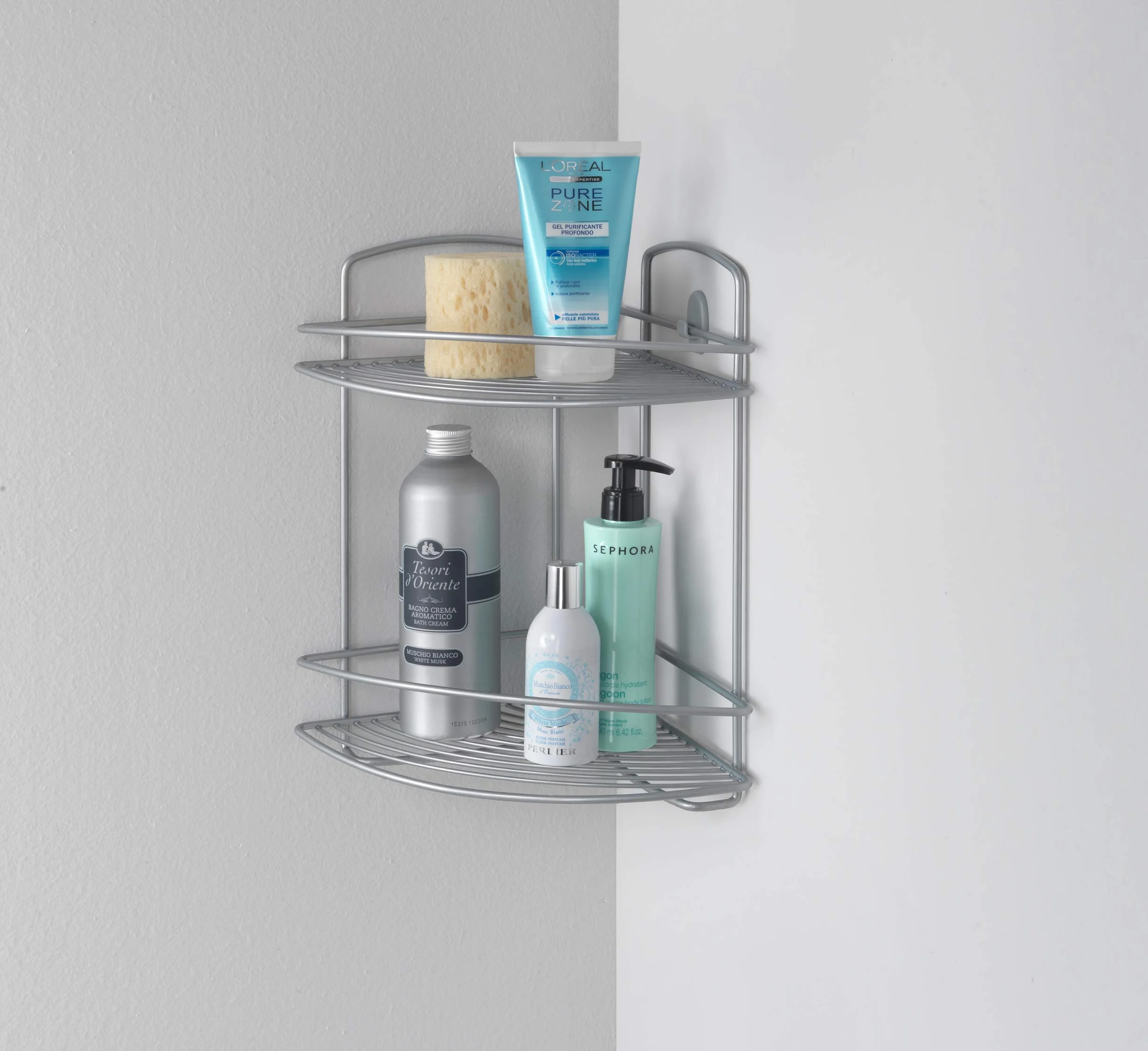 Metaltex Onda Mensola angolare 2 ripiani per bagno