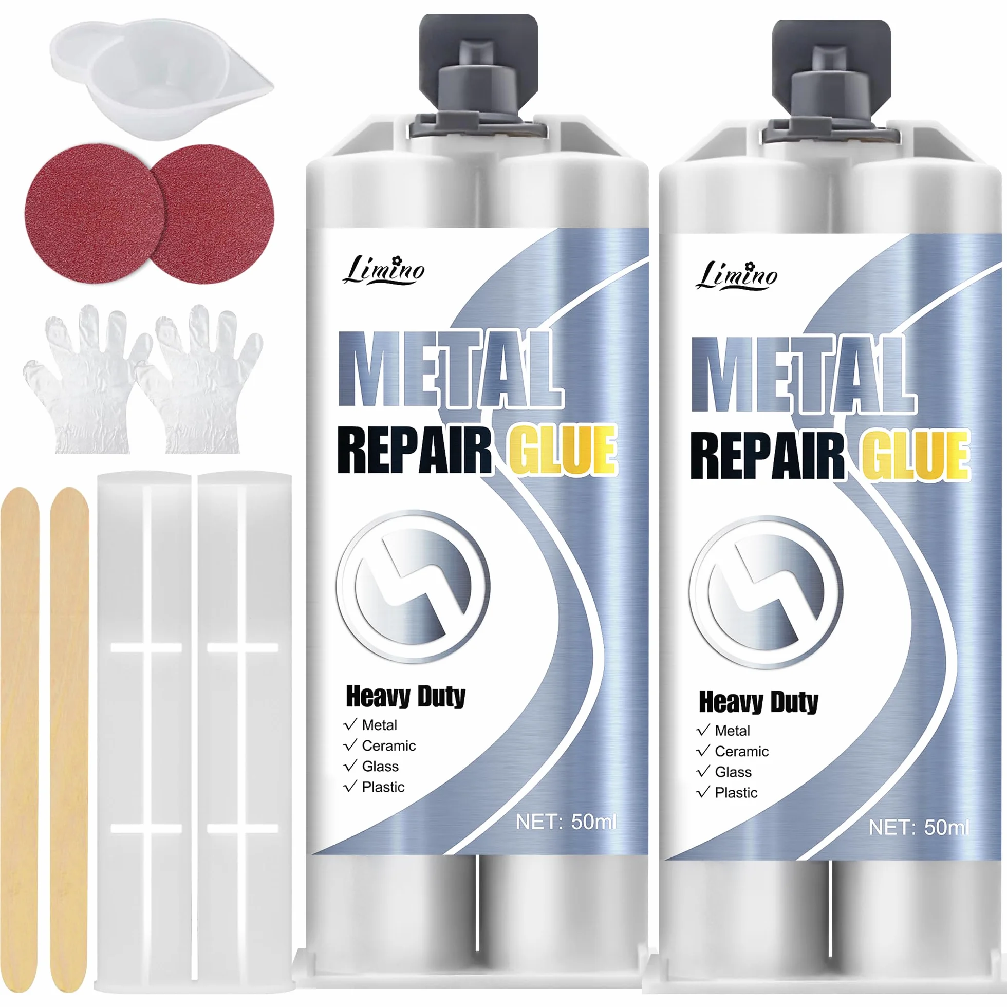 Colla Bicomponente per Saldatura in Metallo, Impermeabile e Resistente al Calore - Ripara Ceramica, Plastica, Leghe Metalliche