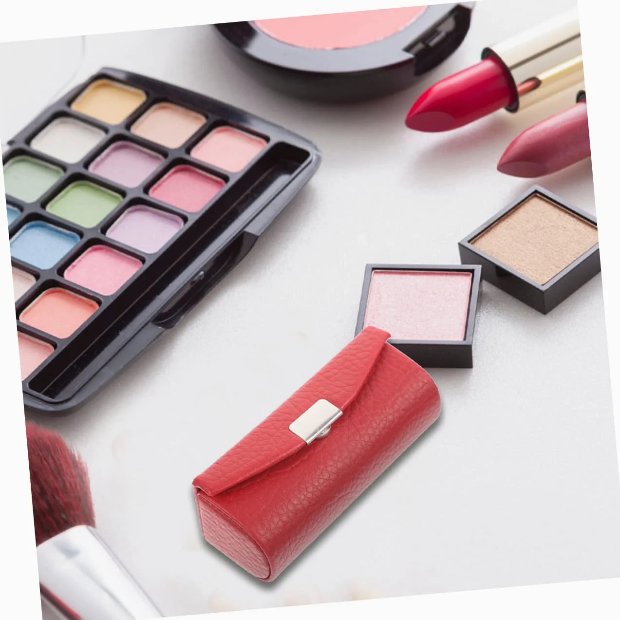 Beavorty 4pezzi Porta Rossetto Pelle Da Compatto e Leggero Per Viaggi Per Donne e Ragazze Stile Elegante e Pratico Per Eventi e Feste