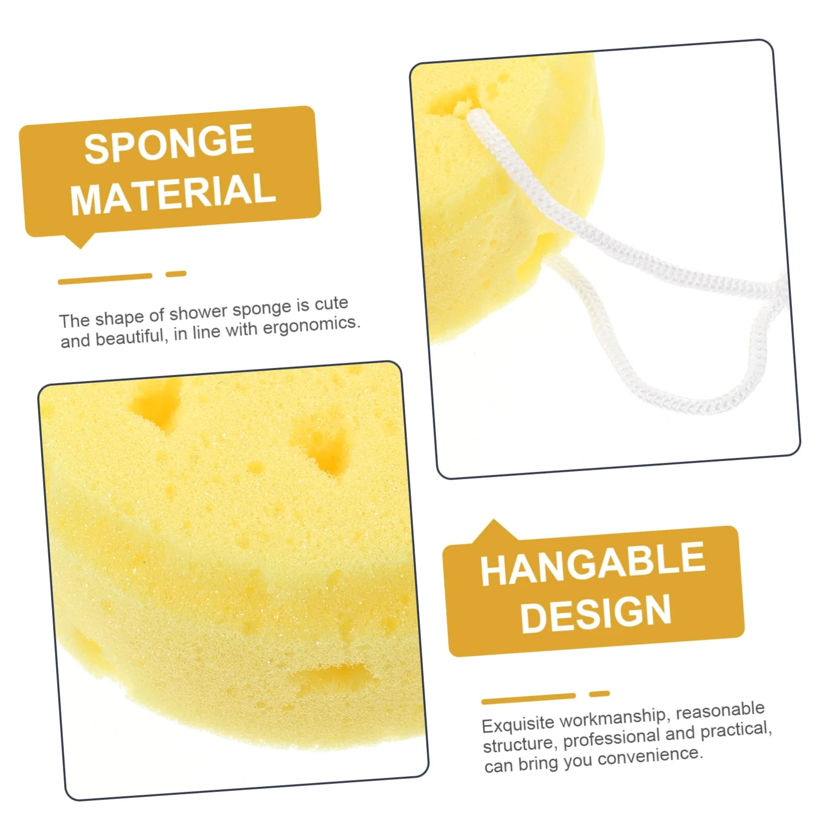 Ipetboom 5 Set di Spugna da Bagno a Doppia Faccia in Luffa con Gancio Essenziale per La per Donne E Uomini Scrubber per Il Corpo Asciugatura Rapida 4 Pezzi*5