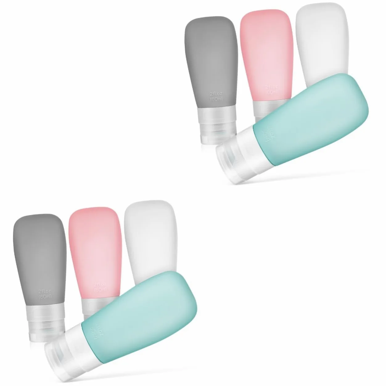 2 Set Bottiglie Squeeze Ricaricabili Viaggio Contenitori Per Shampoo Per Del Impermeabili E Facili Riempirper Valigie 4 Pezzi * 2