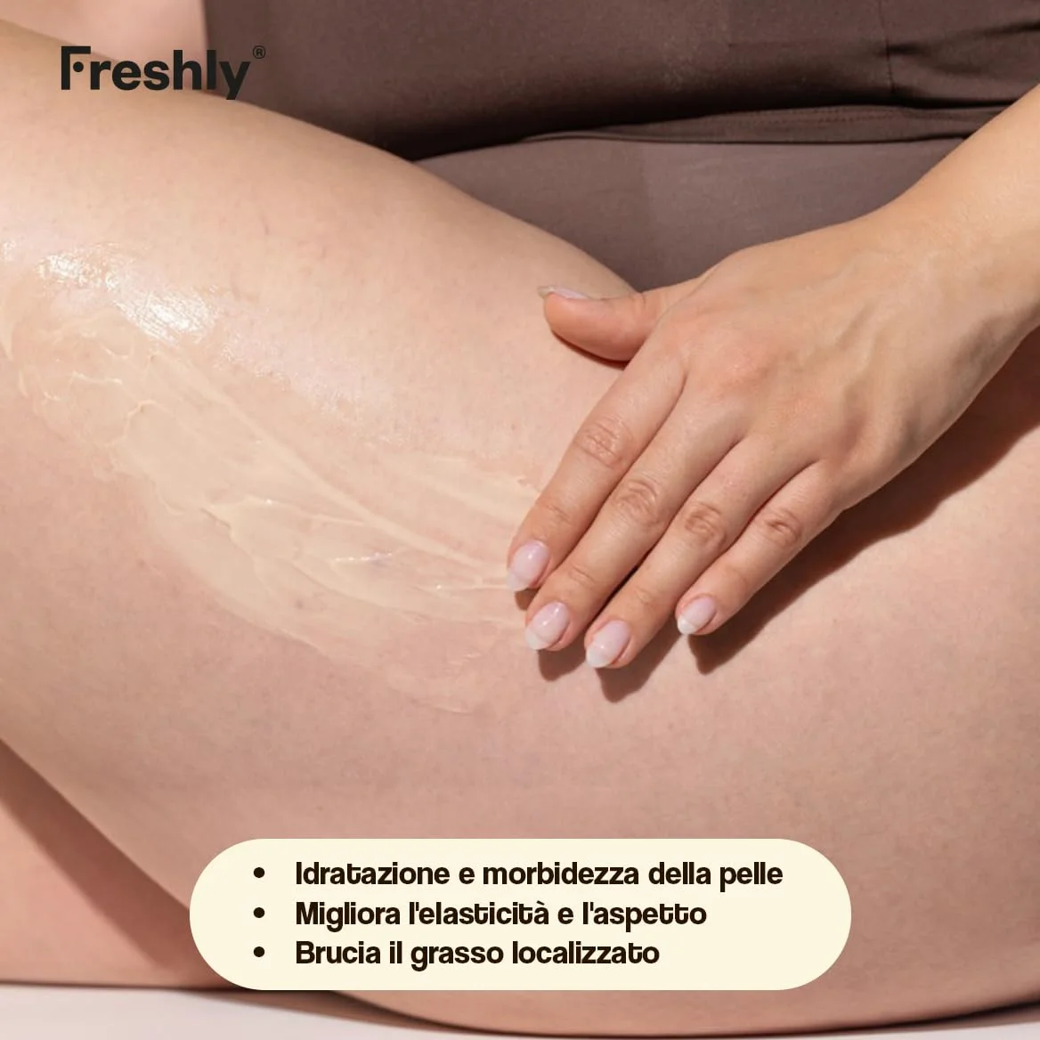 Freshly Cosmetics Beta-Burner Sculpting Treatment, crema per il corpo anticellulite, 200 ml, formula naturale per una pelle più morbida ed elastica