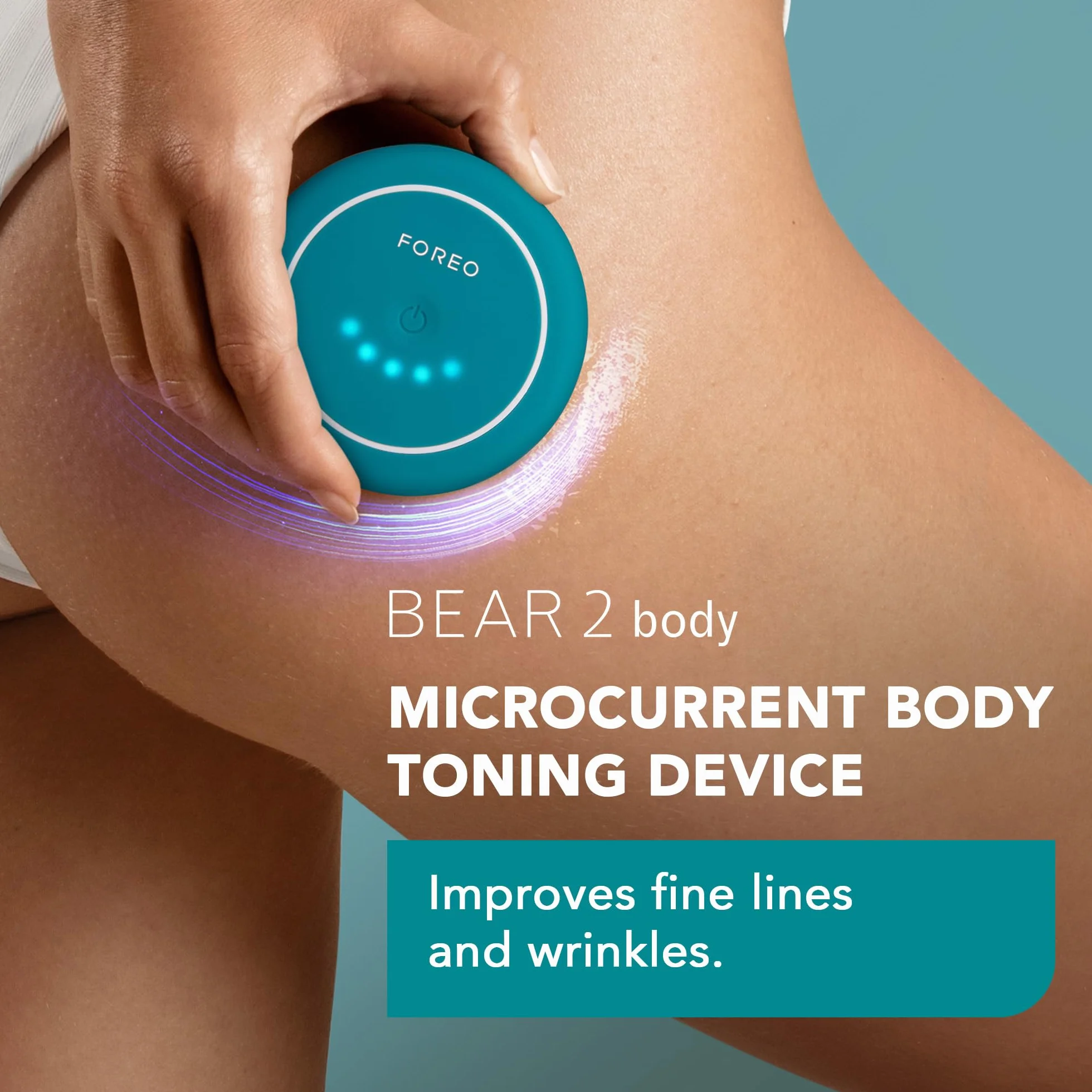 FOREO BEAR 2 body Dispositivo corpo tonificante con microcorrente + Siero corpo conduttivo rassodante SUPERCHARGED - Massaggiatore anticellulite per linfodrenaggio - Rassoda, leviga e scolpisce