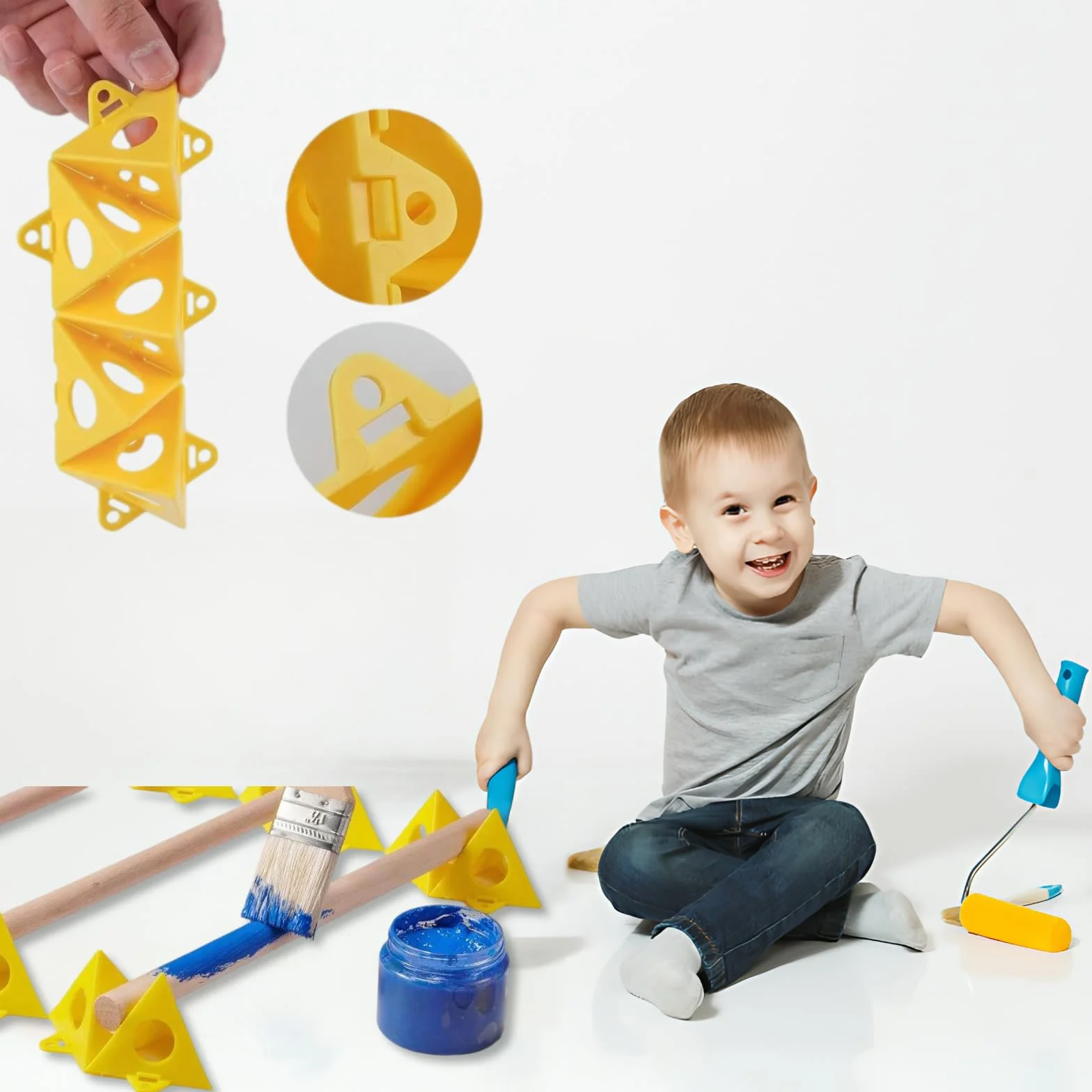 Supporti Piramide Pittura 50 Pezzi Coni Gialli Triangle Stands Alzate per Porte Armadio Tela Perforata Mobili
