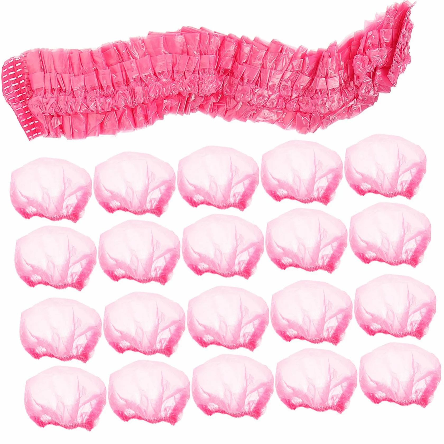 Ipetboom Cuffia da Doccia Taglia Oversize 44cm Design Elastico in Plastica Confezione da 500 Pezzi Presa Rosa per Donna per Uso in Doccia e Cucina