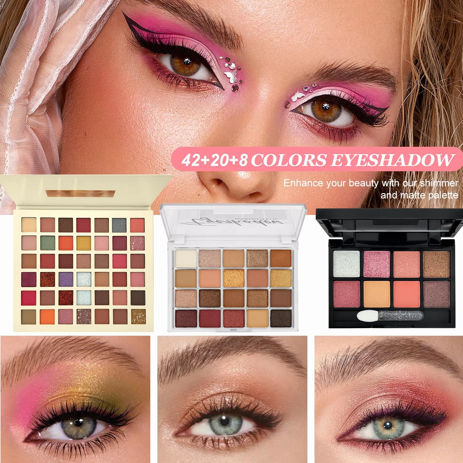 Set Trucchi Donna, Kit Make Up Completo, Tutto in Uno Trousse Trucchi con Palette Ombretto Paletta Correttivi Contouring Fondotinta Mascara Gloss Labbra Liner Occhi Matite Ssopracciglia Borsa Trucco
