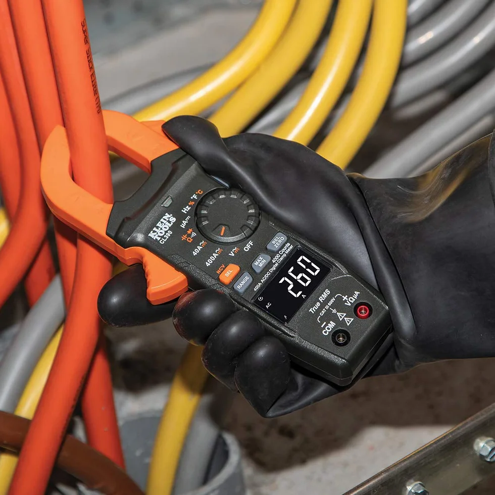 Klein Tools CL390 Pinza amperometrica digitale AC/DC auto-rangeante 400 A Display LCD ad alta visibilità Rilevamento tensione senza contatto