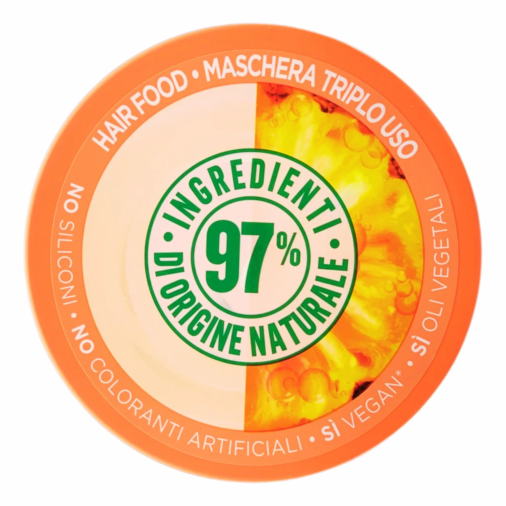 Maschera Triplo Uso, Utilizzabile come Balsamo, Maschera o Trattamento Senza Risciacquo. Ananas Hair Food, Per Capelli Lunghi e Spenti, Lunghezze Luminose, +Nutrienti Attivi 390ml (6 Barattoli)