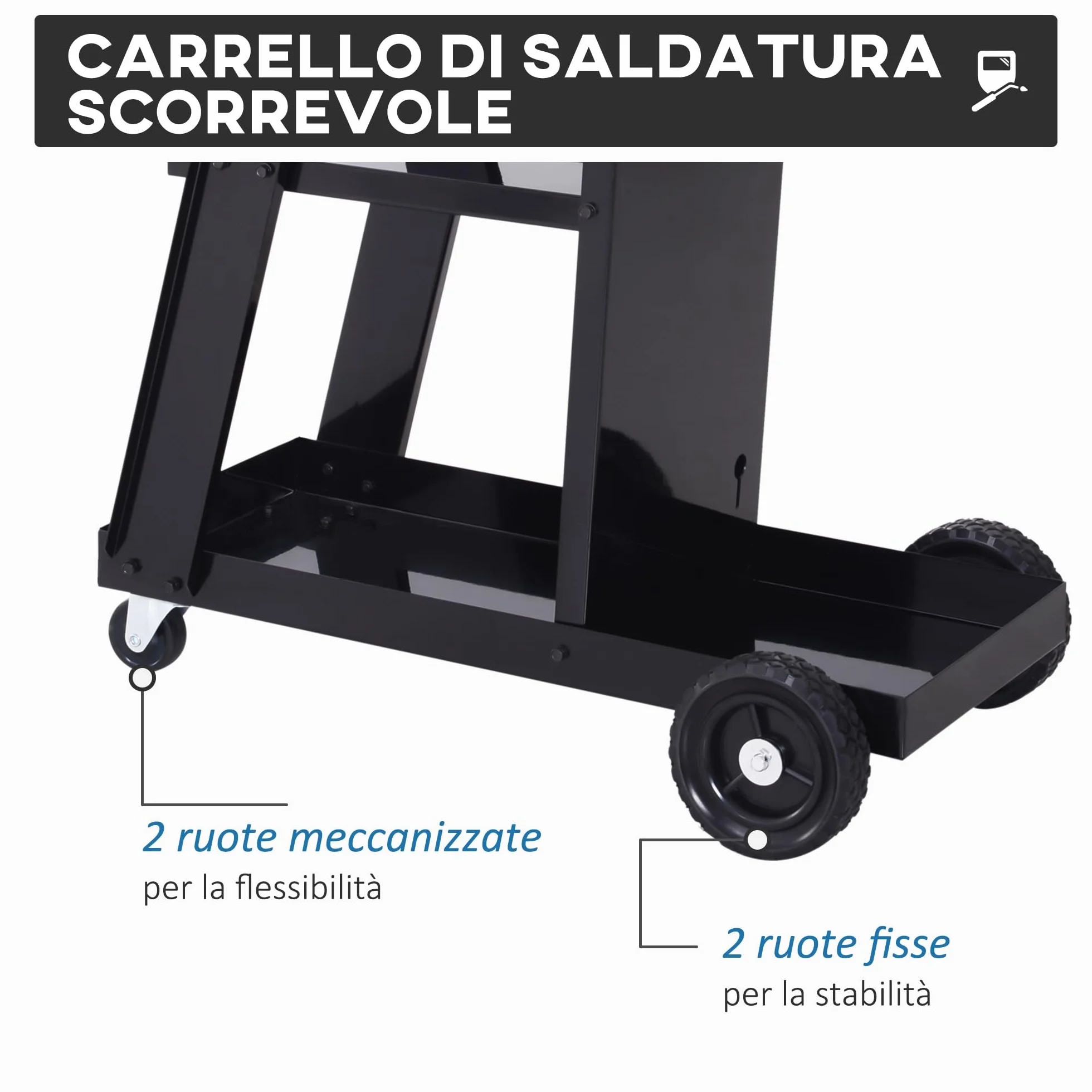 DURHAND Carrello Portautensili Attrezzi Multiuso 3 Ripiani da Officina Nero