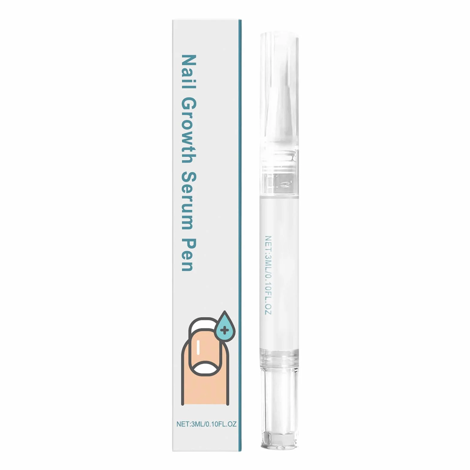 Pvm357 - Penna per la crescita delle unghie, per una rapida crescita e resistenza e lunga durata, 3 ml, 1 pezzo, colore bianco, 1,8 x 12,5 cm