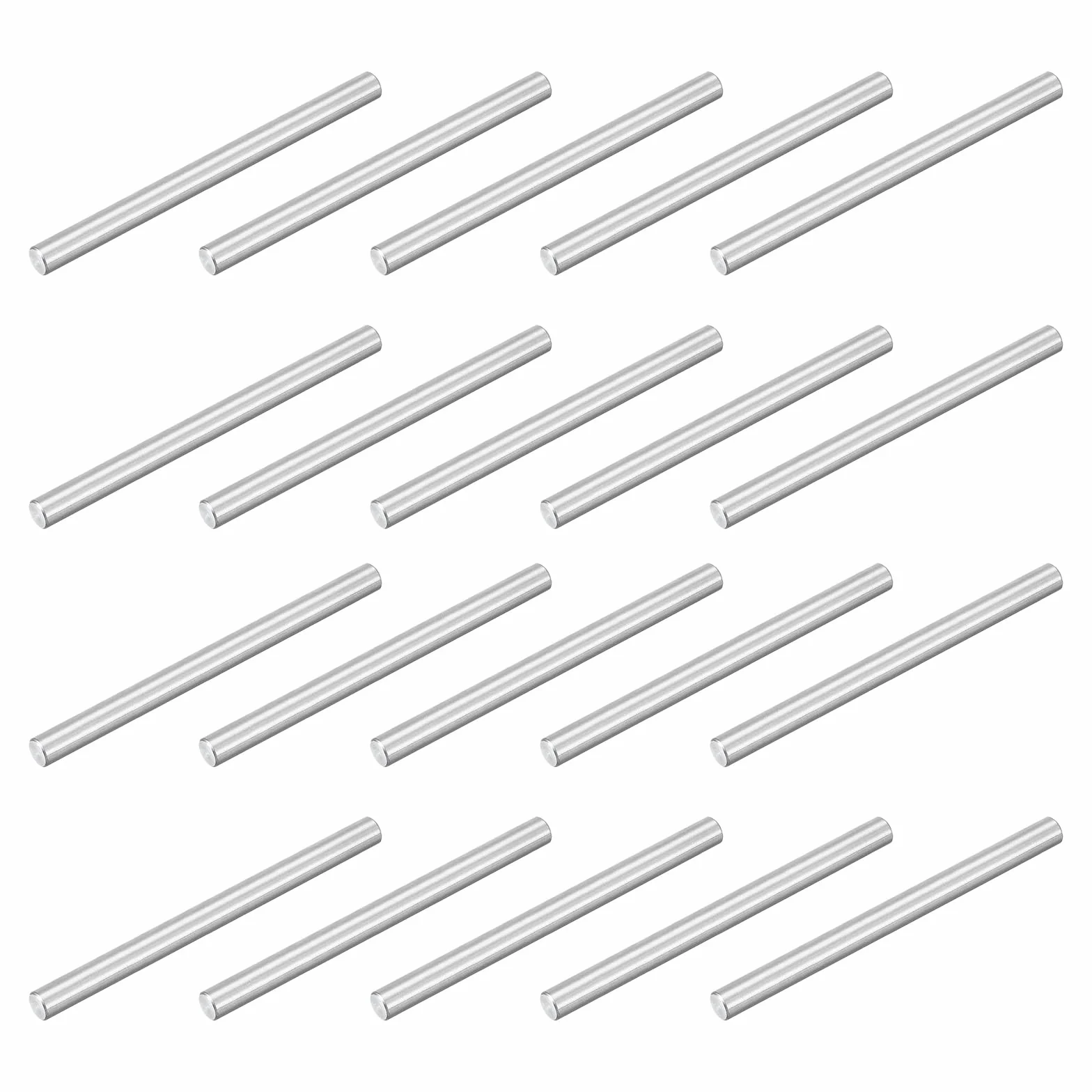 QUARKZMAN 20pz Spina Centraggio Perni 304 Acciaio Inossidabile M3 x 40mm Cilindrica Perno Supporto Mensole Argento