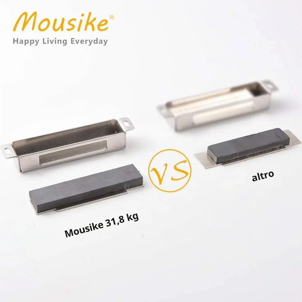Mousike Fermaporta Magnetico 30KG Forti Magneti per Armadi in Acciaio Inossidabile Argento 2 Pezzi