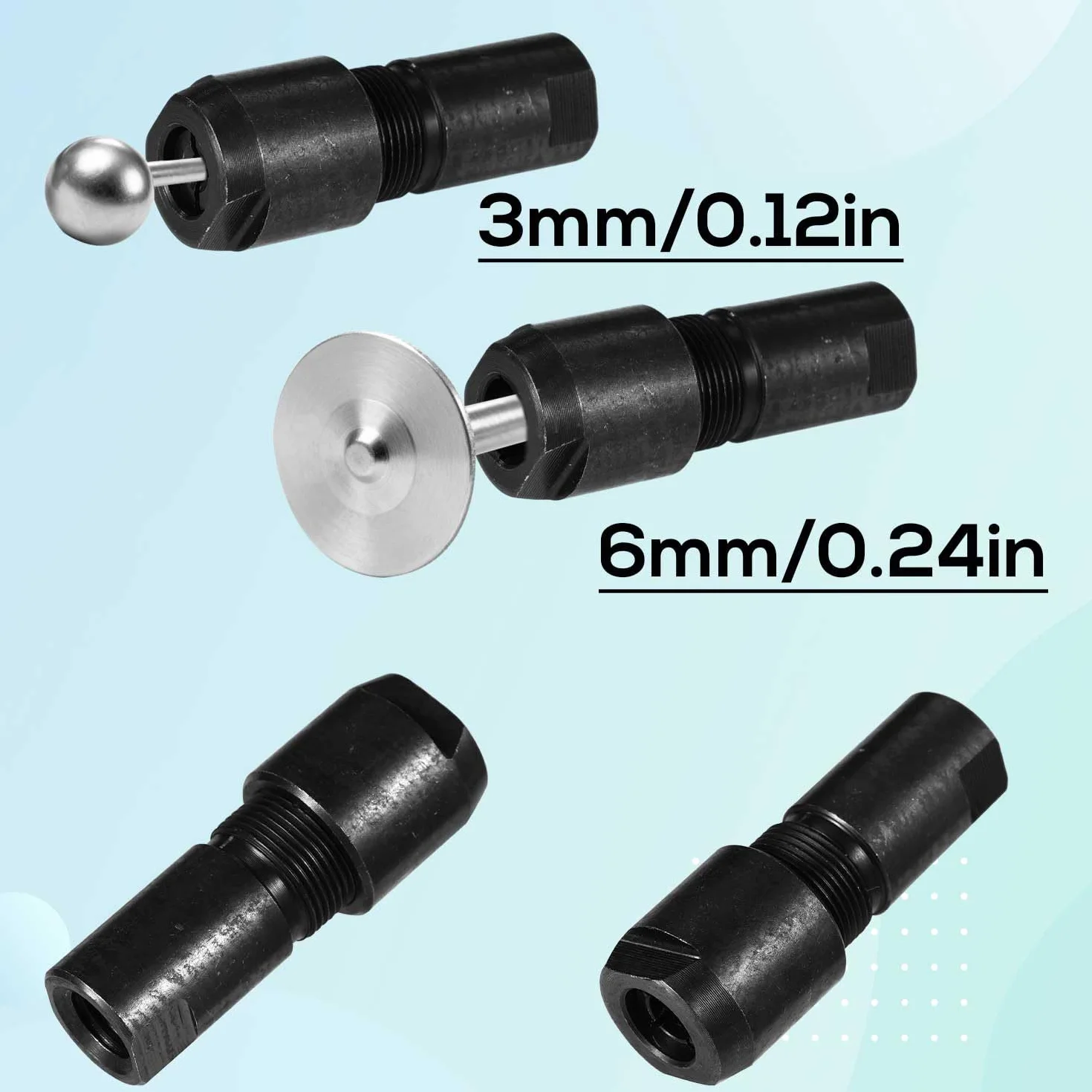 Set di Adattatori Smerigliatrice Angolare 3mm e 6mm, Kit Conversione Mandrino Dritto 5/8-11 per Rettifica Lucidatura Intaglio