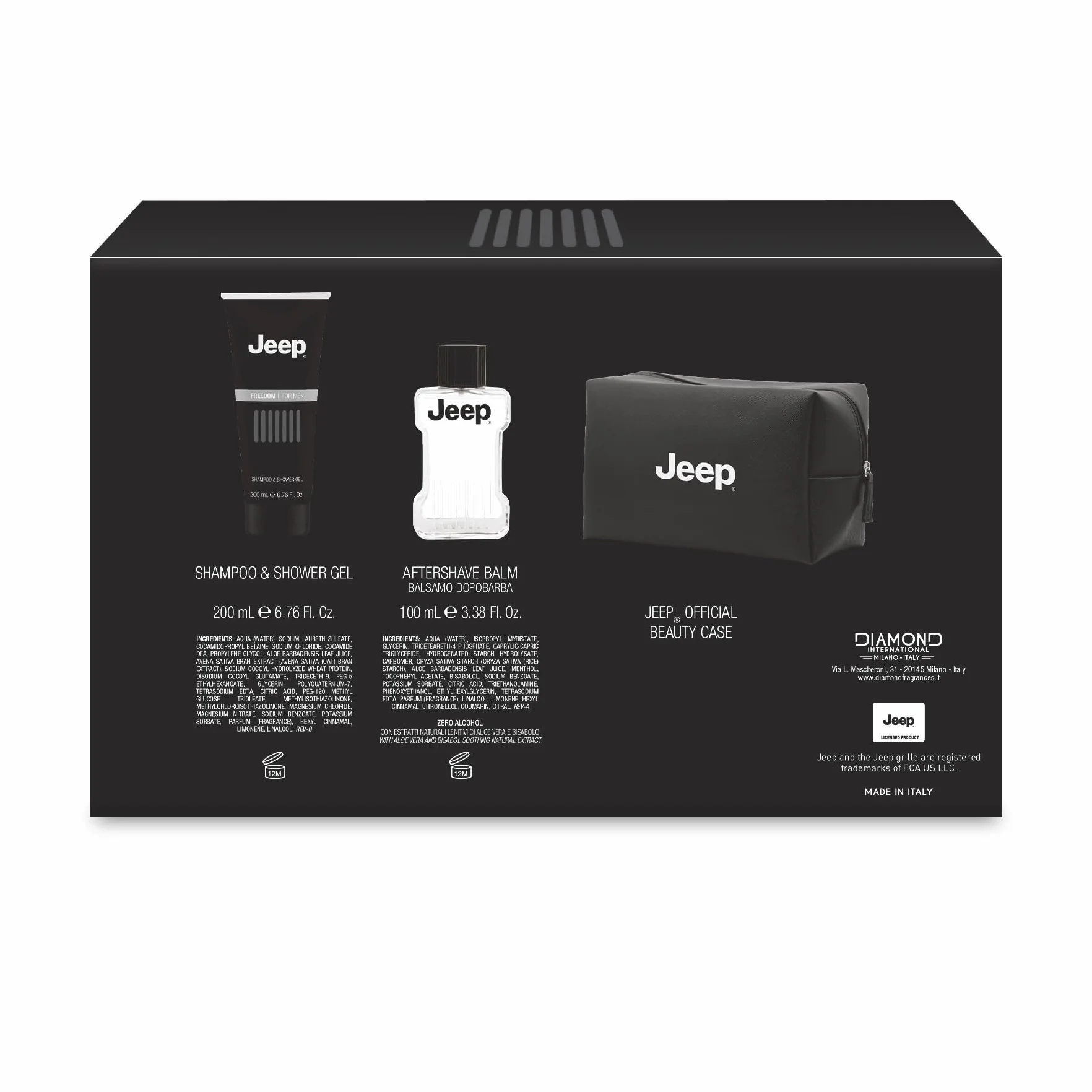 JEEP FREEDOM |Confezione Regalo, Dopobarba e Gel Doccia 200ml + Beauty Case, Fragranza Fresca e Delicata