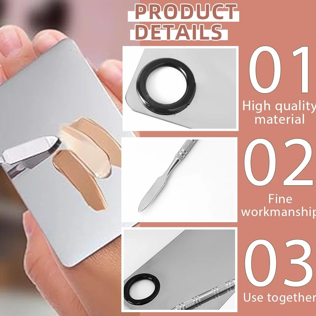 Paletta Di Miscelazione Per Il Trucco, Paletta Per Il Trucco, Paletta Cosmetica Con Spatola Paletta Per Il Trucco Spatola In Acciaio Inox E Paletta Set Di Strumenti Professionali