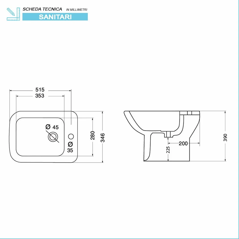 Zestaw sanitariów GINEVRA WC bidet lavabo 60 cm ceramika biały połysk