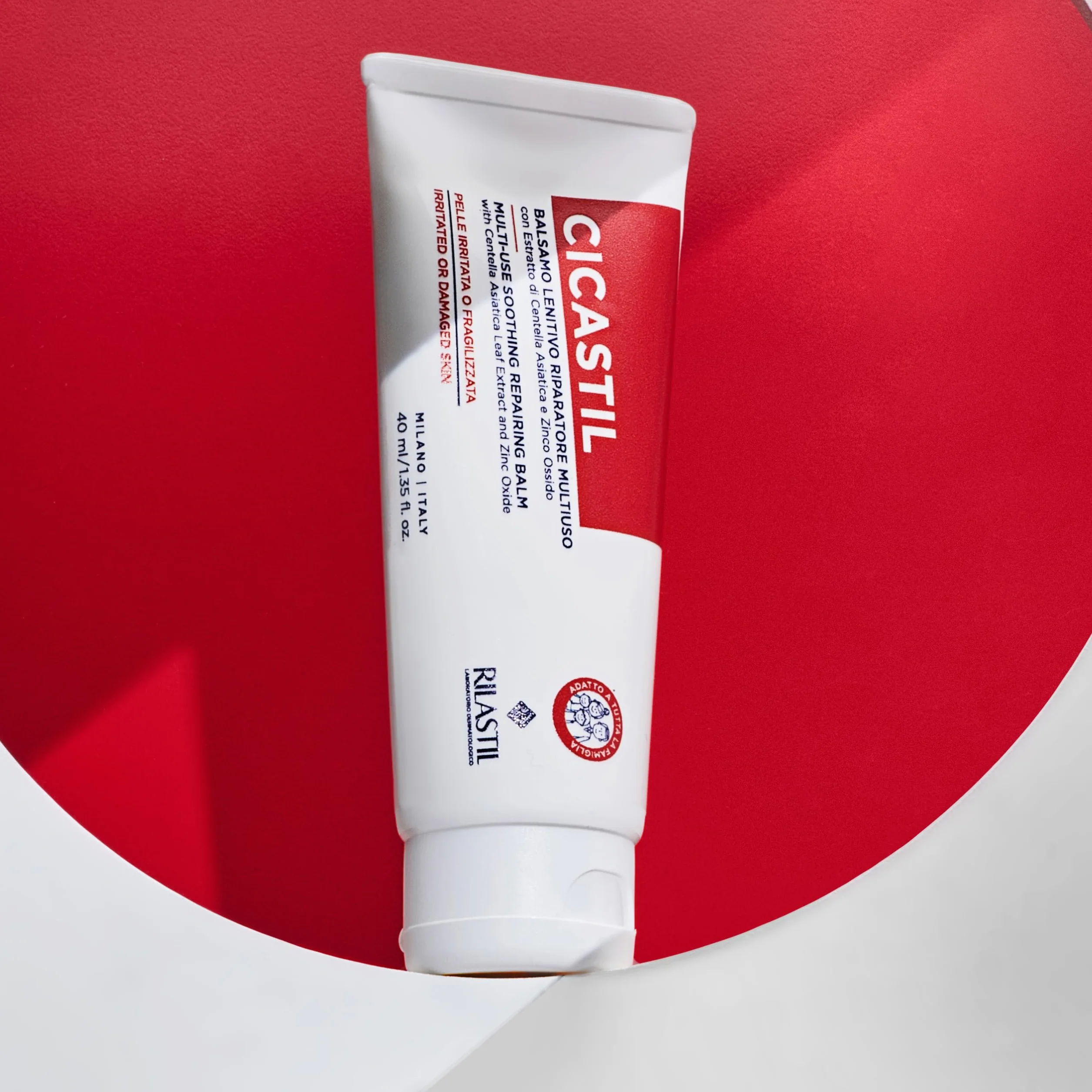 Rilastil Cicastil, Balsamo Lenitivo, Riparatore Multiuso Effetto Barriera per Viso e Corpo di Neonati, Bambini e Adulti, 40 ml