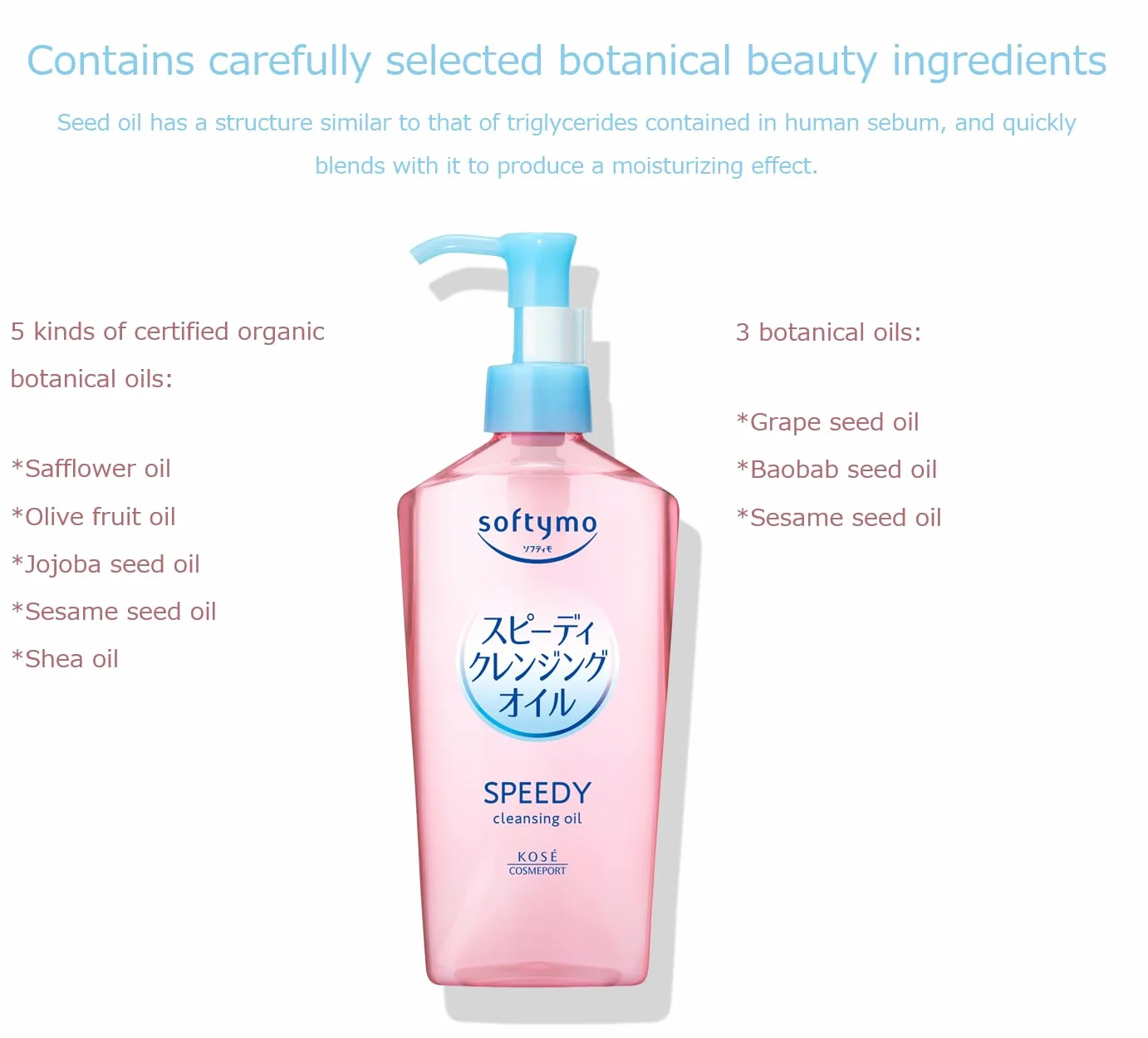 Kose Cosmeport Softymo Speedy Make-up Cleansing Oil, 230 ml, confezione da 2