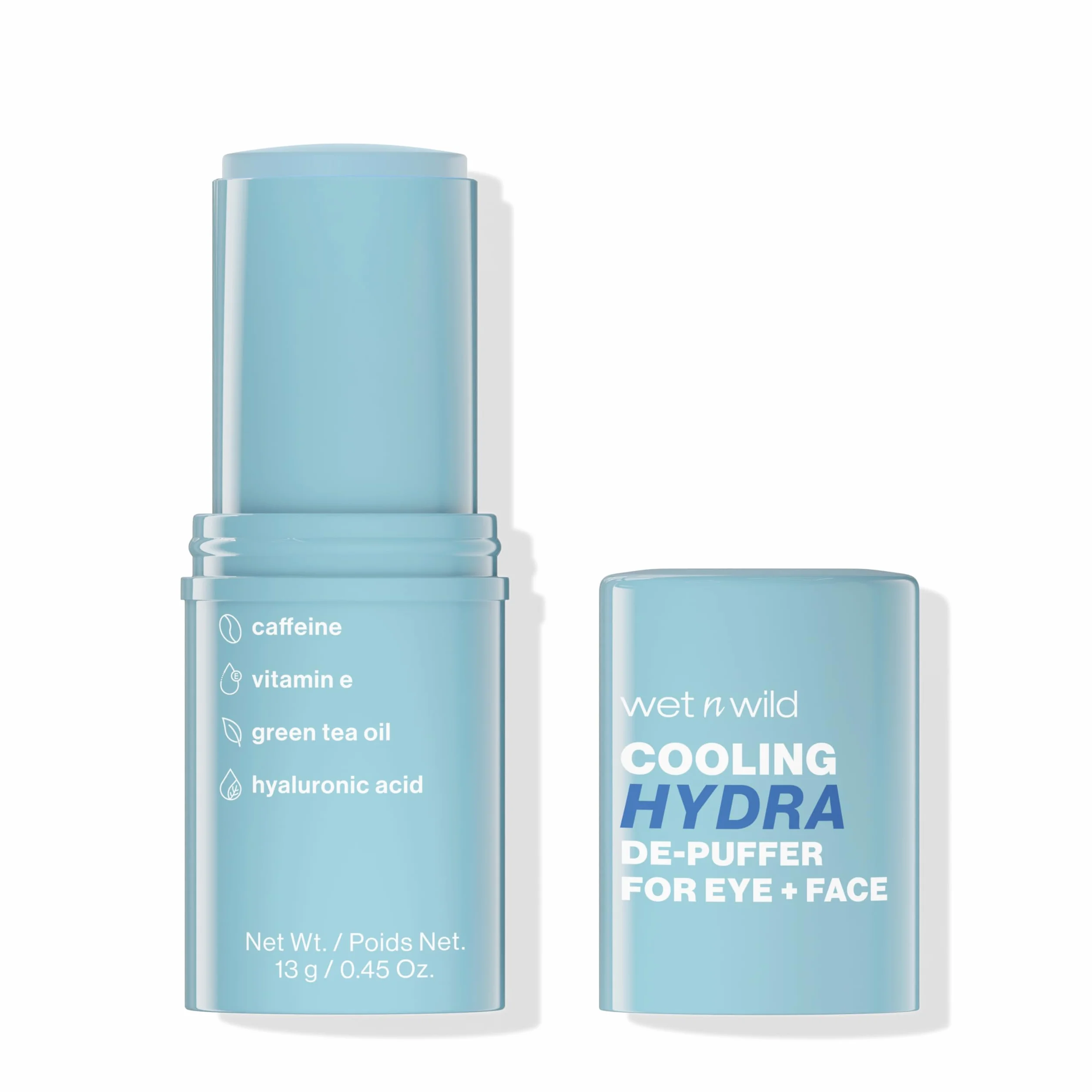 Wet n Wild Cooling Hydra De-Puffer, Balsamo Rinfrescante in Stick per Illuminare e Rinfrescare il Contorno Occhi e Migliorare la Morbidezza della Pelle, Acido Ialuronico, Caffeina e Probiotici