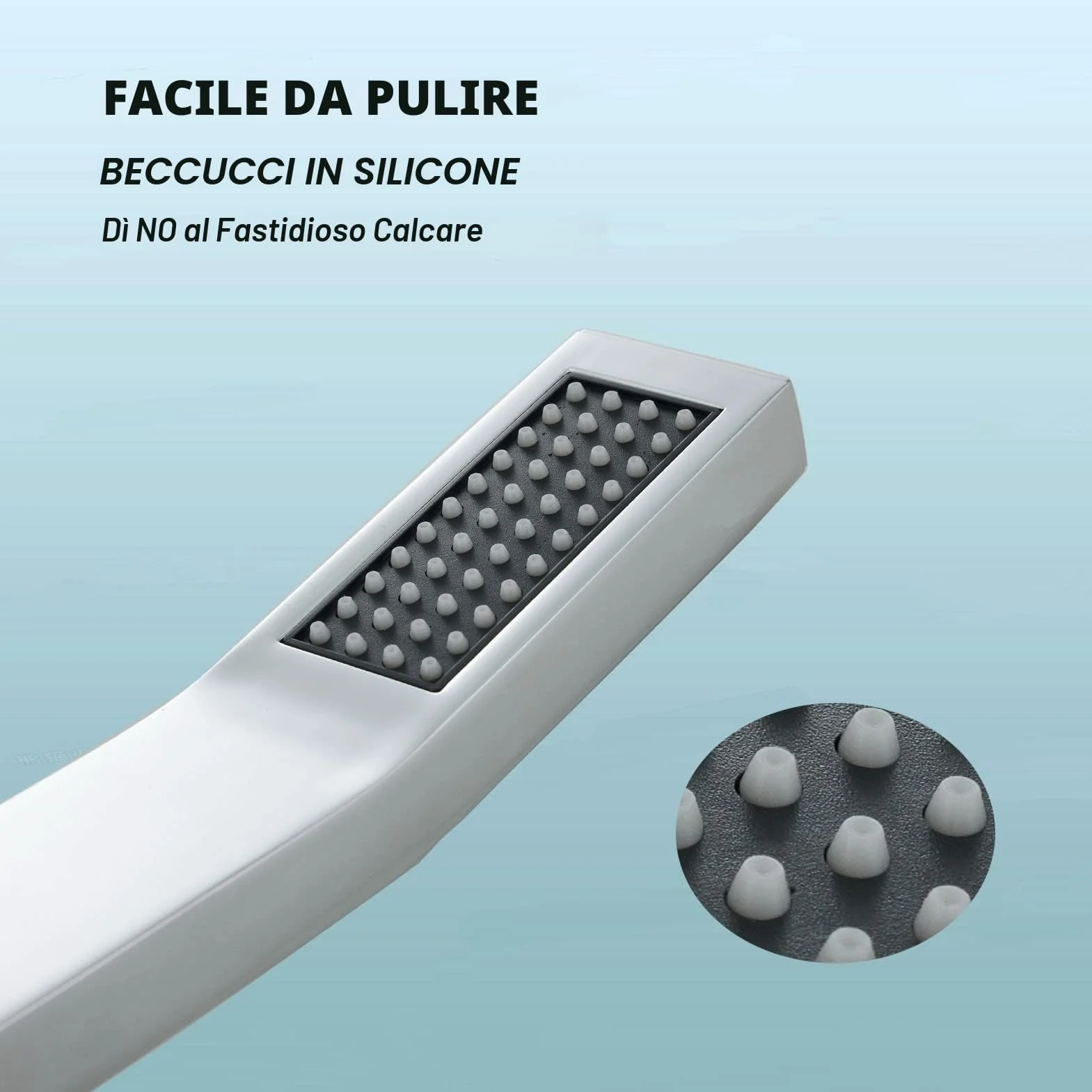 Soffione Doccia a Risparmio Idrico Alta Pressione Ottone Cromato Argento Anticalcare
