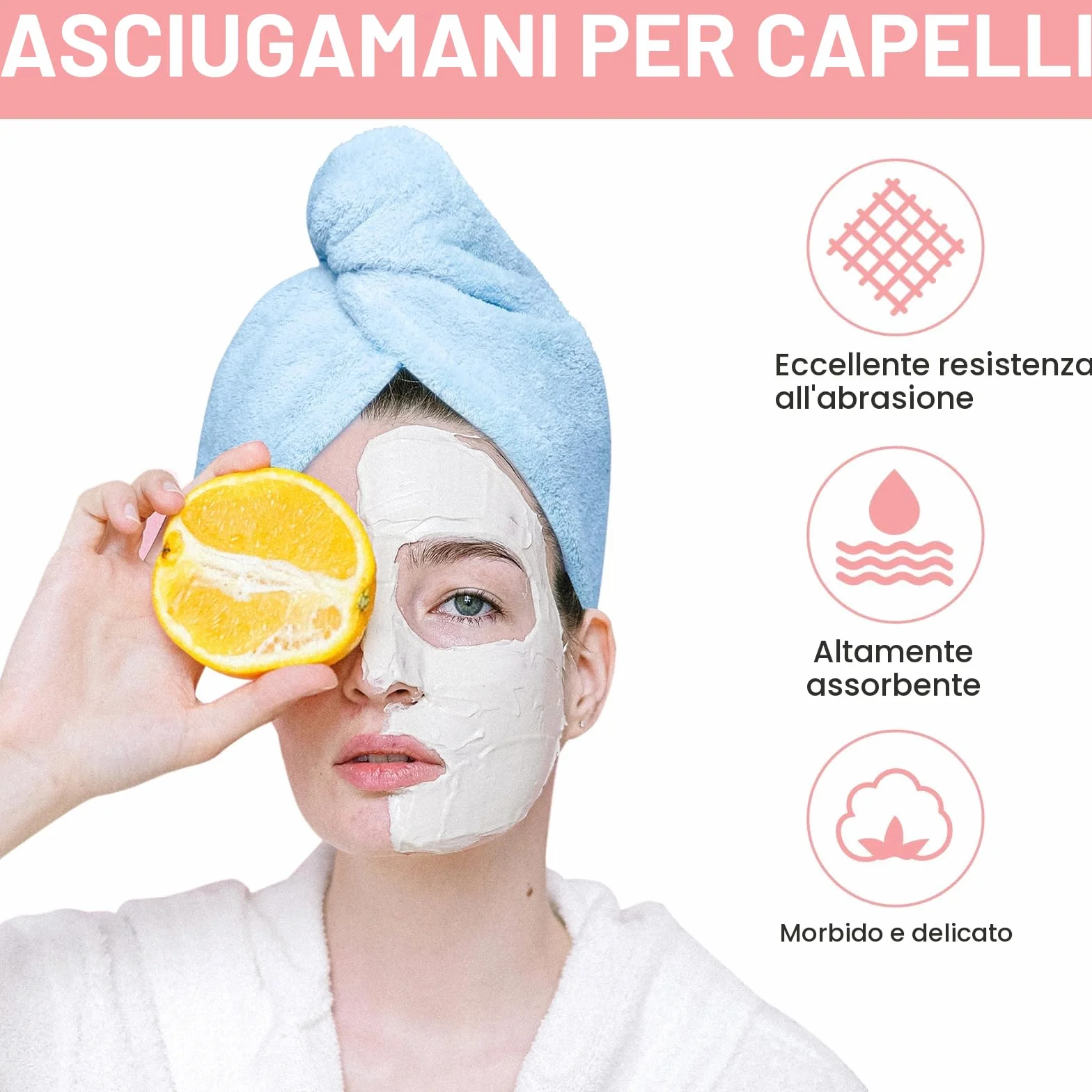 Good Nite Set da 3 Turbante Asciugacapelli in Microfibra con Bottone Asciugamano per Capelli Rapido e Morbido Ideale per Capelli Ricci Lisci