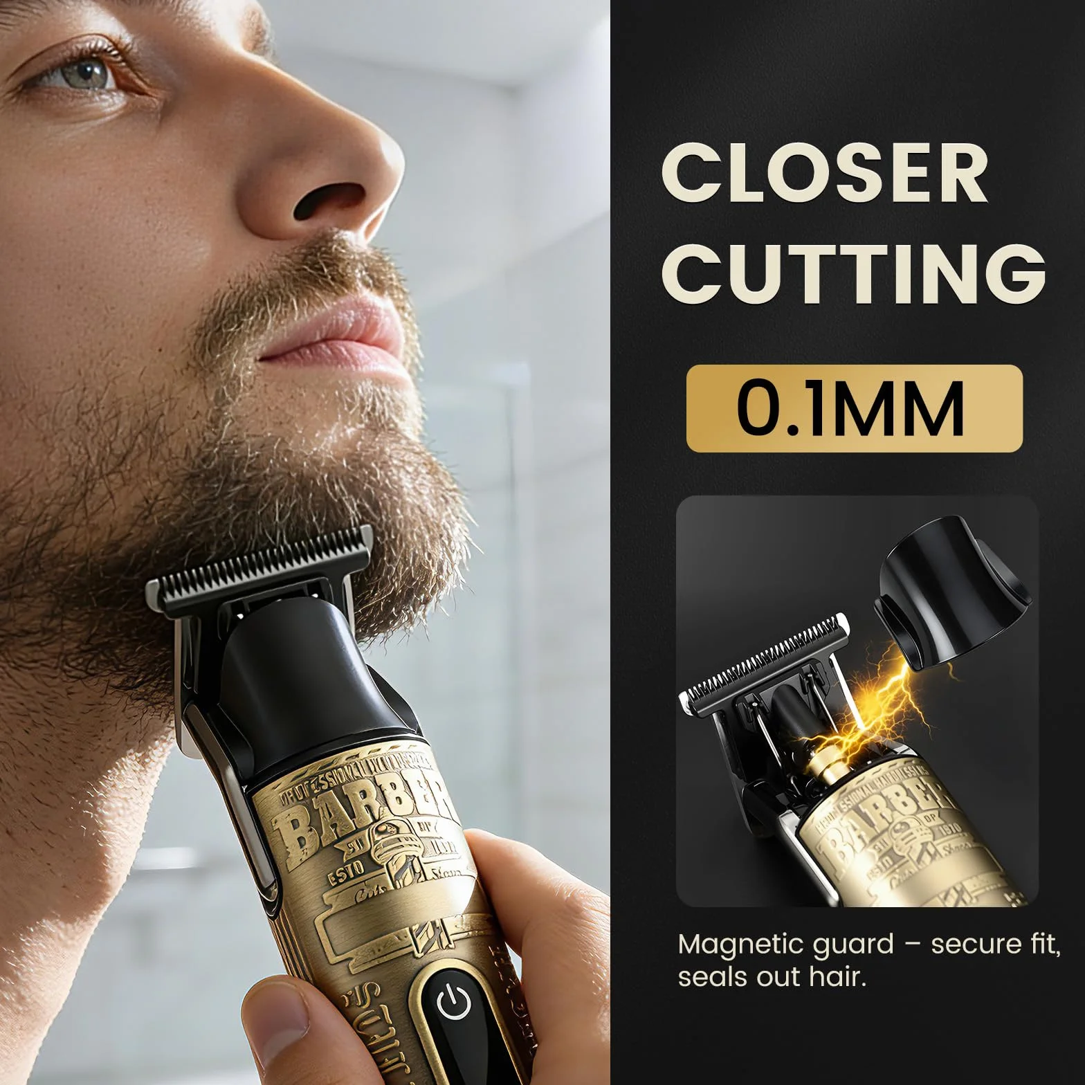 Tagliacapelli Uomo Professionale, Impermeabile IPX6 Rasoio Elettrico Barba, Macchinetta per capelli con Pettini Guida Magnetici, Senza Fili Regolabarba Ricarica Type-C Trimmer Kit Regalo