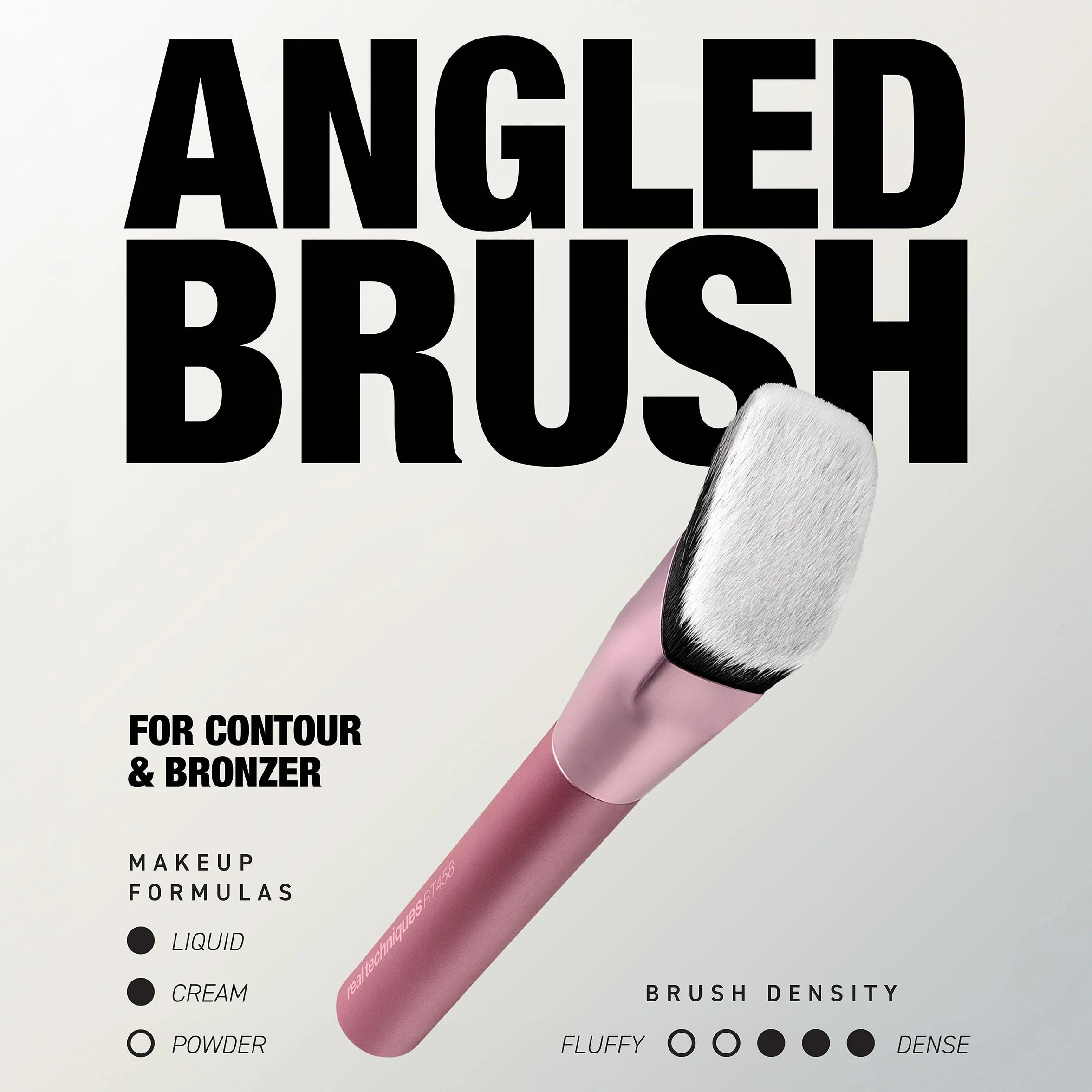 Real Techniques Cheek Hugging Contour Brush, Angled Makeup Brush for Cream Contour Liquid Bronzer & Sculpting, Precision Face Shaping, UltraPlush Bristles, Cruelty-Free, 1 Count