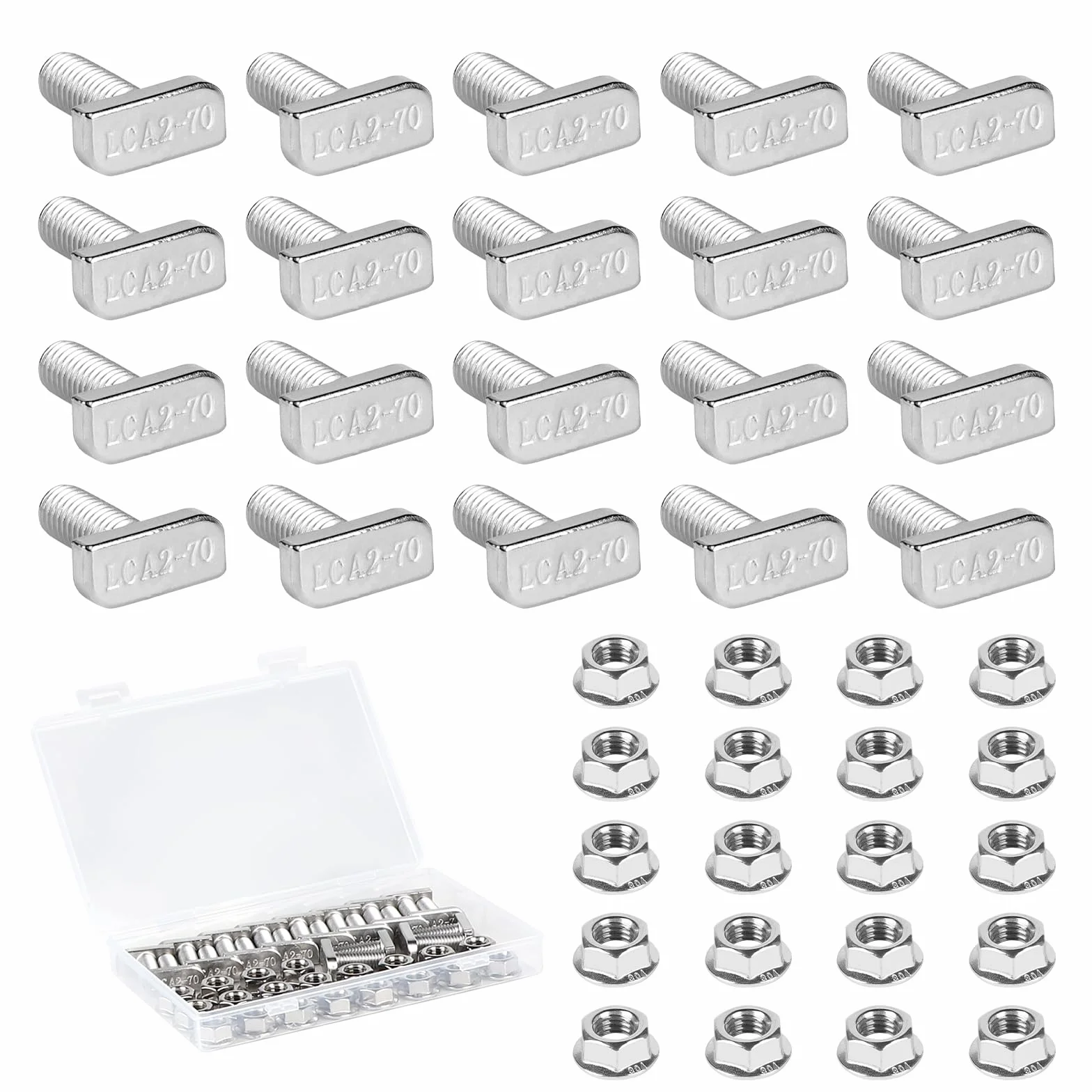 EXLECO Viti di Fissaggio a Testa a Martello M8x20 T Bolt Bullone Acciaio Inox per Moduli PV