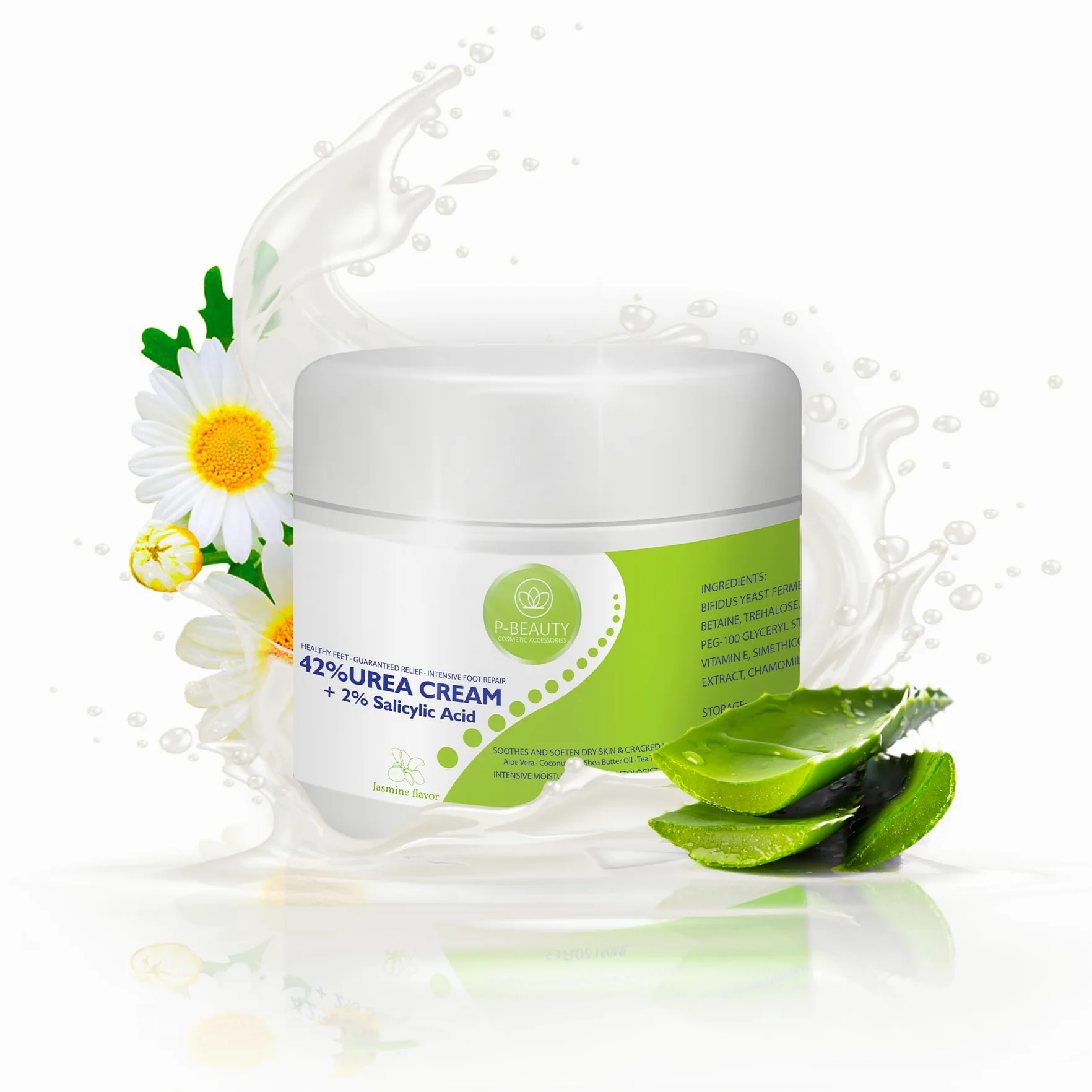 Crema Urea 42% di P-Beauty | 2% acido salicilico | 3 x 150 g di urea intensa e rimozione di calli | Con aloe vera e olio di tea tree per idratazione profonda e ammorbidimento della pelle