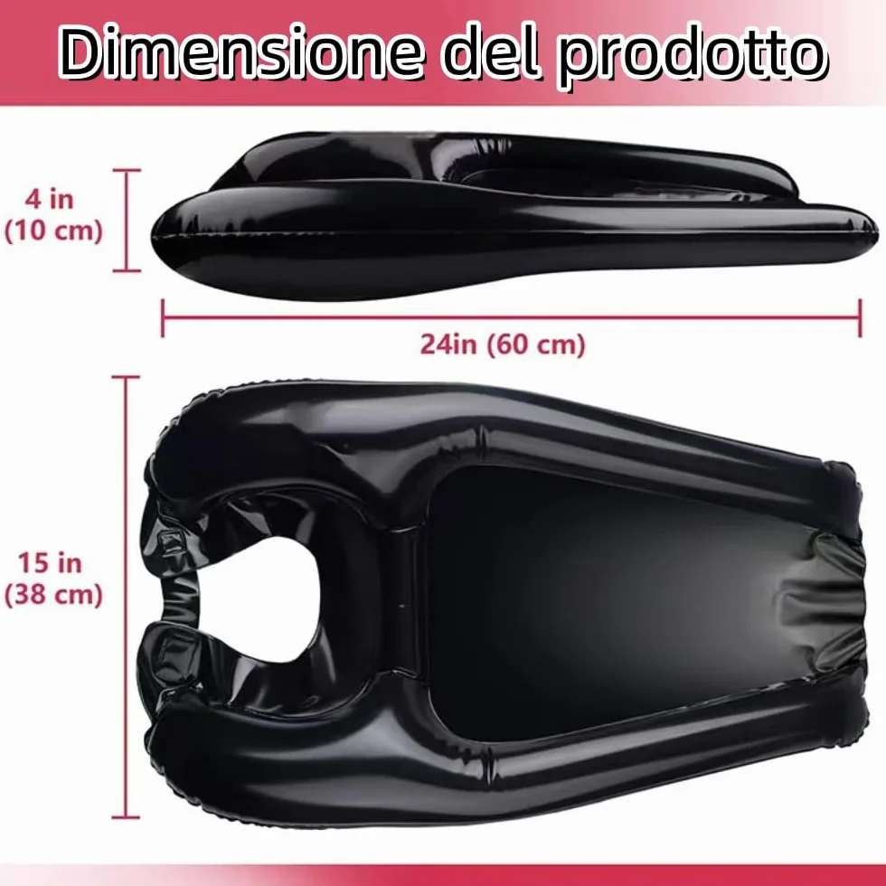 Lavacapelli da Viaggio Pieghevole, Poggiatesta per Lavare Capelli Lavandino Casa, Per Testa Anziani, Donne Incinta, Bambini, Infortunati nero