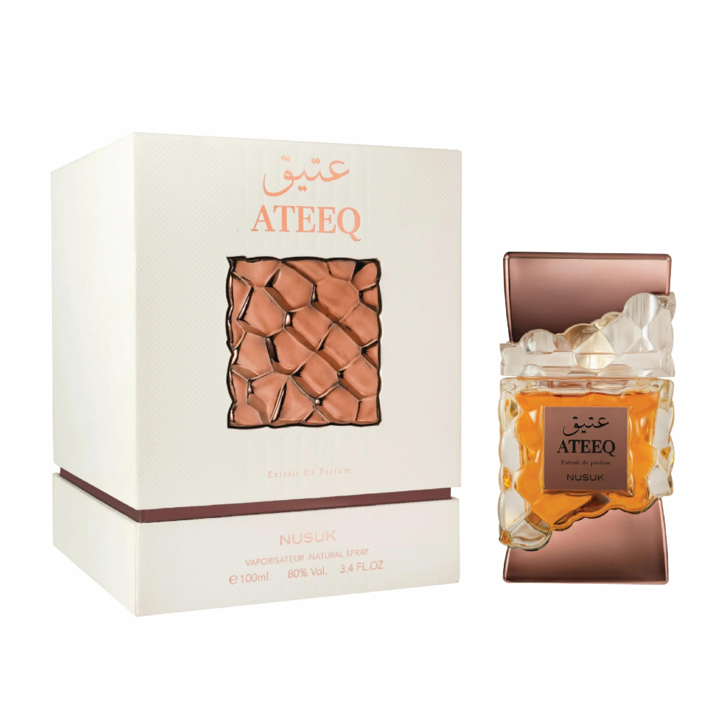 Profumo Nusuk Ateeq da uomo - 100 ml | Estratto di profumo a lunga durata | Note di agrumi, spezie e legnose | Fragranza di lusso maschile audace