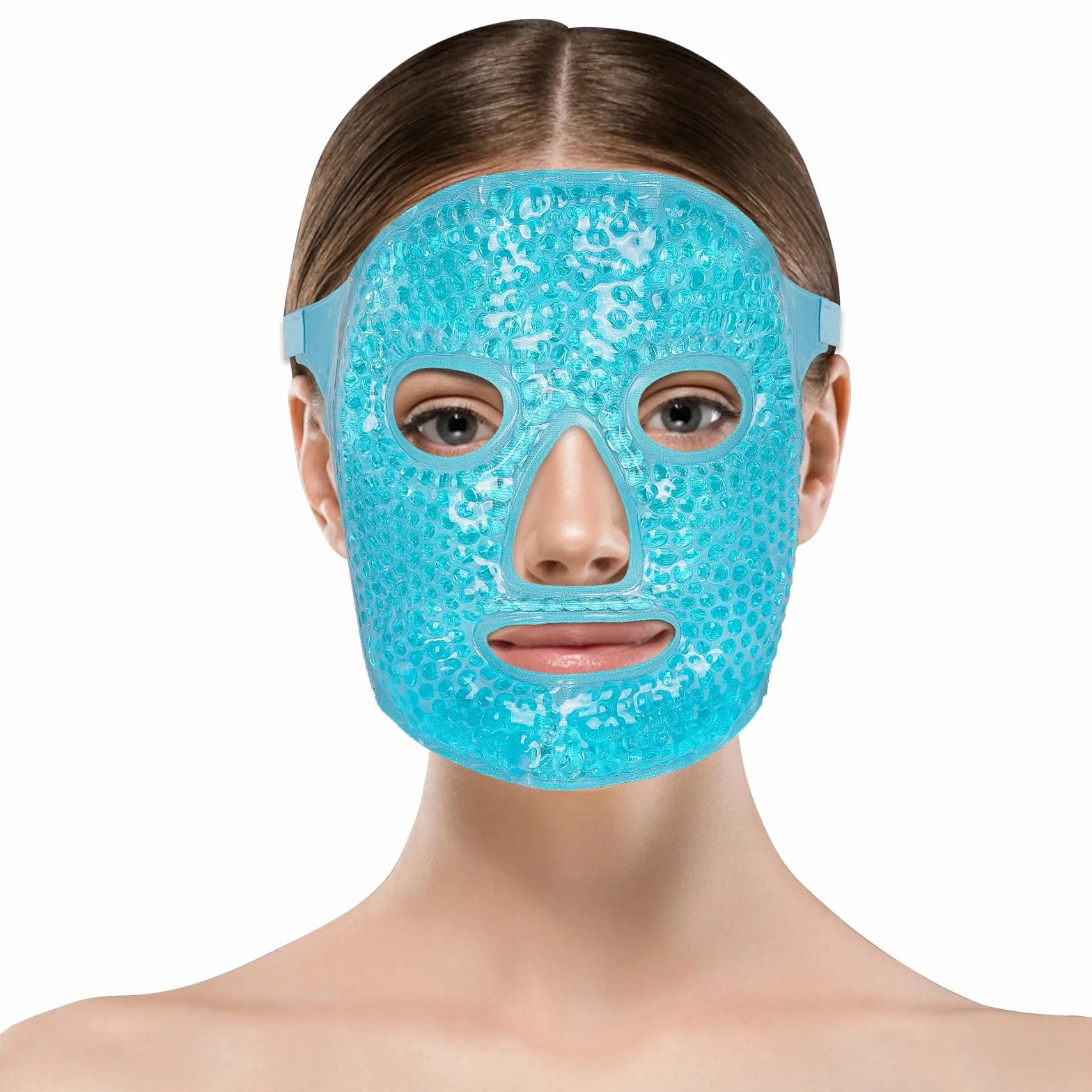 ACWOO Maschera Rinfrescante per Il Viso, Maschera per Occhi Riutilizzabile, Maschera Caldo Freddo per Occhi Gonfi, Occhi Stanchi, Mal Di Testa, Hangover, Emicrania (Blu)