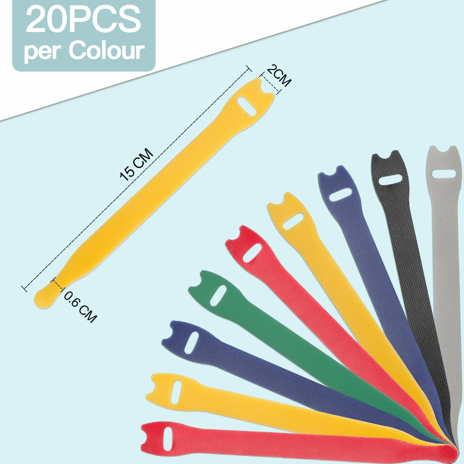 Fascette Riutilizzabili in Nylon 120 Pezzi 150 x 12 mm Stringicavo Regolabili 6 Colori
