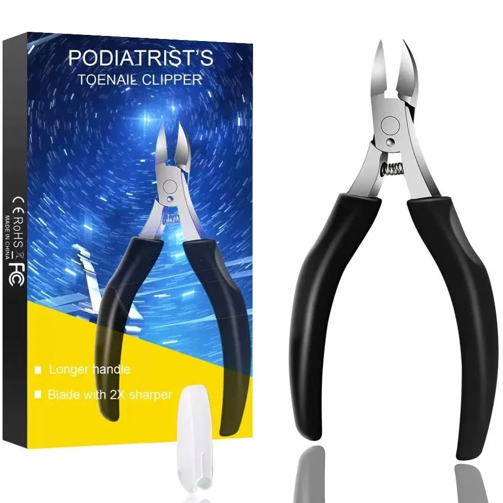 Tagliaunghie per Unghie Incarnite in Acciaio Inossidabile, Tronchesina Angolata per Unghie Spesse, Lama Affilata per Taglio Preciso, Impugnatura Soft Grip, Custodia Regalo