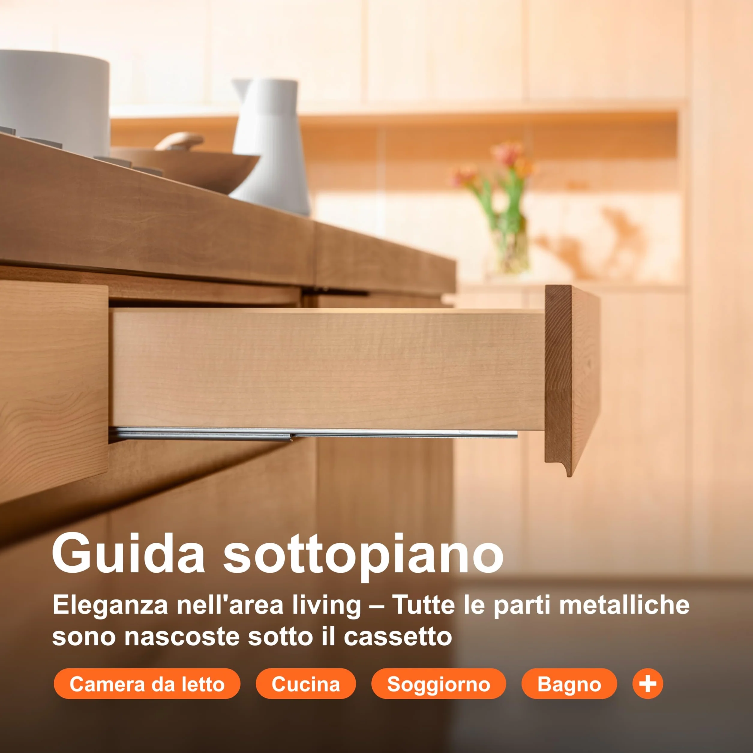 Blum Tandem estrazione totale 450 mm guida sottopiano invisibile Soft-close con ammortizzamento Blumotion 1 paio