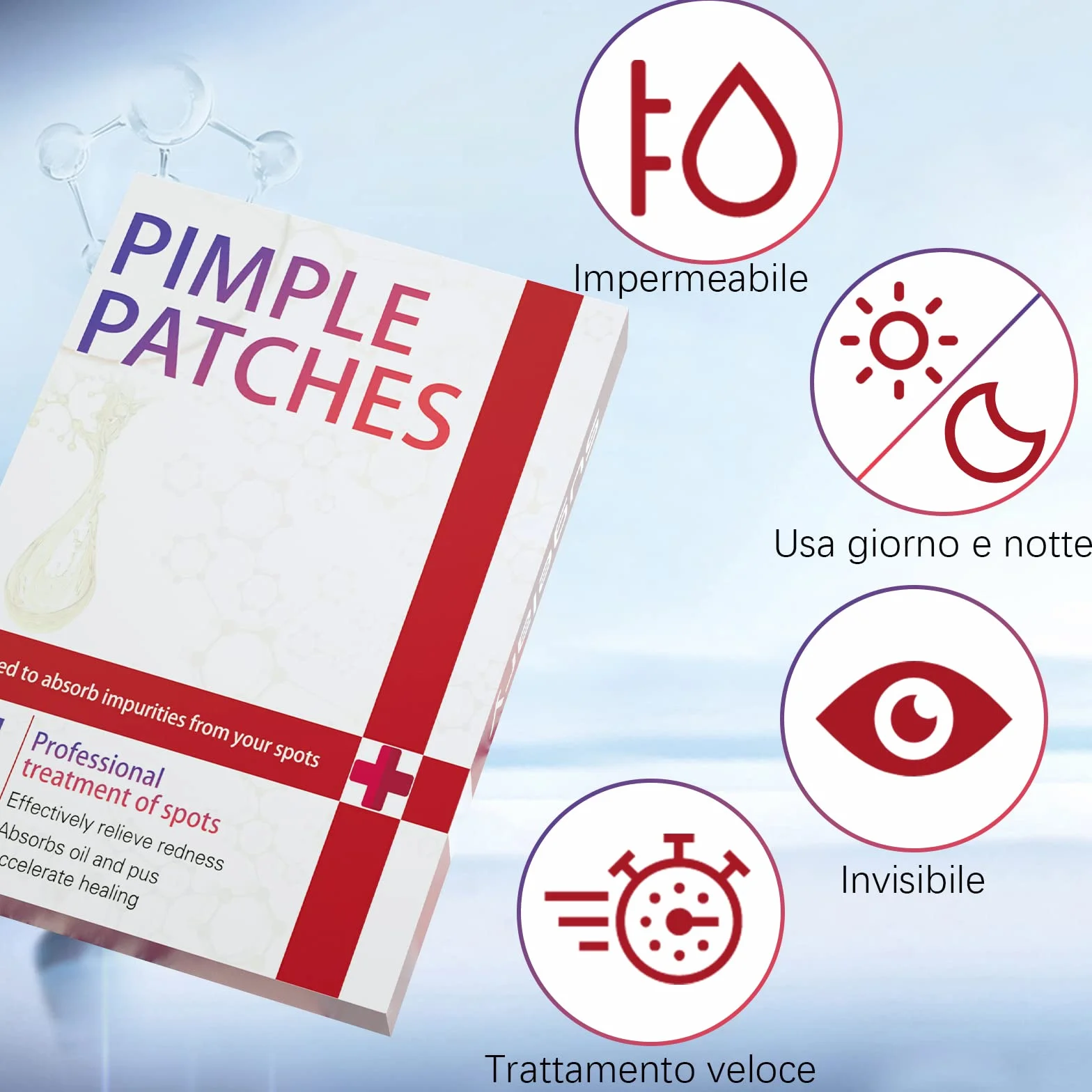 252 Pcs Cerotti Brufoli, 2 In 1 Giorno e Notte Uso Invisibile Naturale Idrocolloide Patch Brufoli, Hydrocolloid Acne Pimple Patch per Il Viso