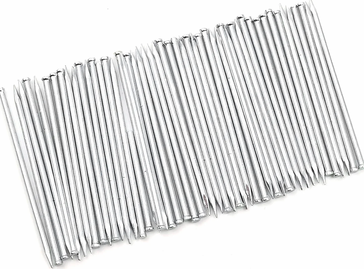 Design61 Perni in Acciaio 1,5 x 45 mm Testa Piatta Zincata per Battiscopa