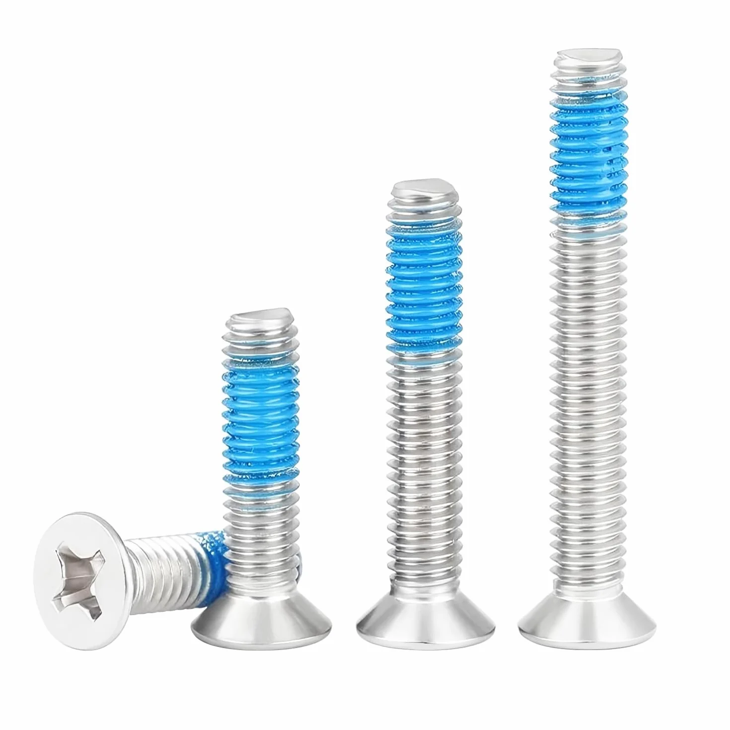 20 Viti a Testa Svasata Acciaio Inox M5x10mm Antiscivolo con Threadlocker per Fissaggio